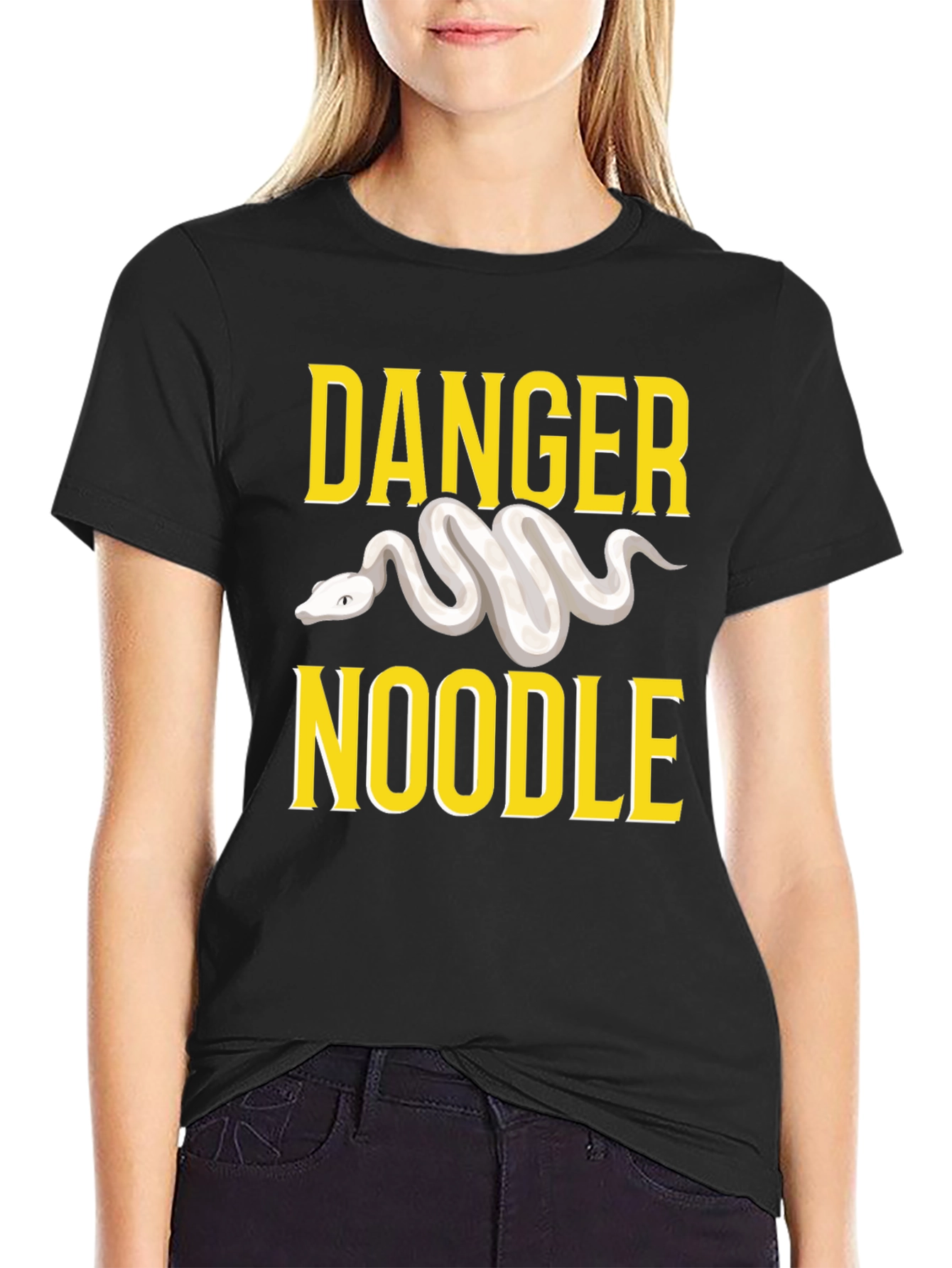 Black Danger Noodle T-Shirt - Snake Lover Tee view 2