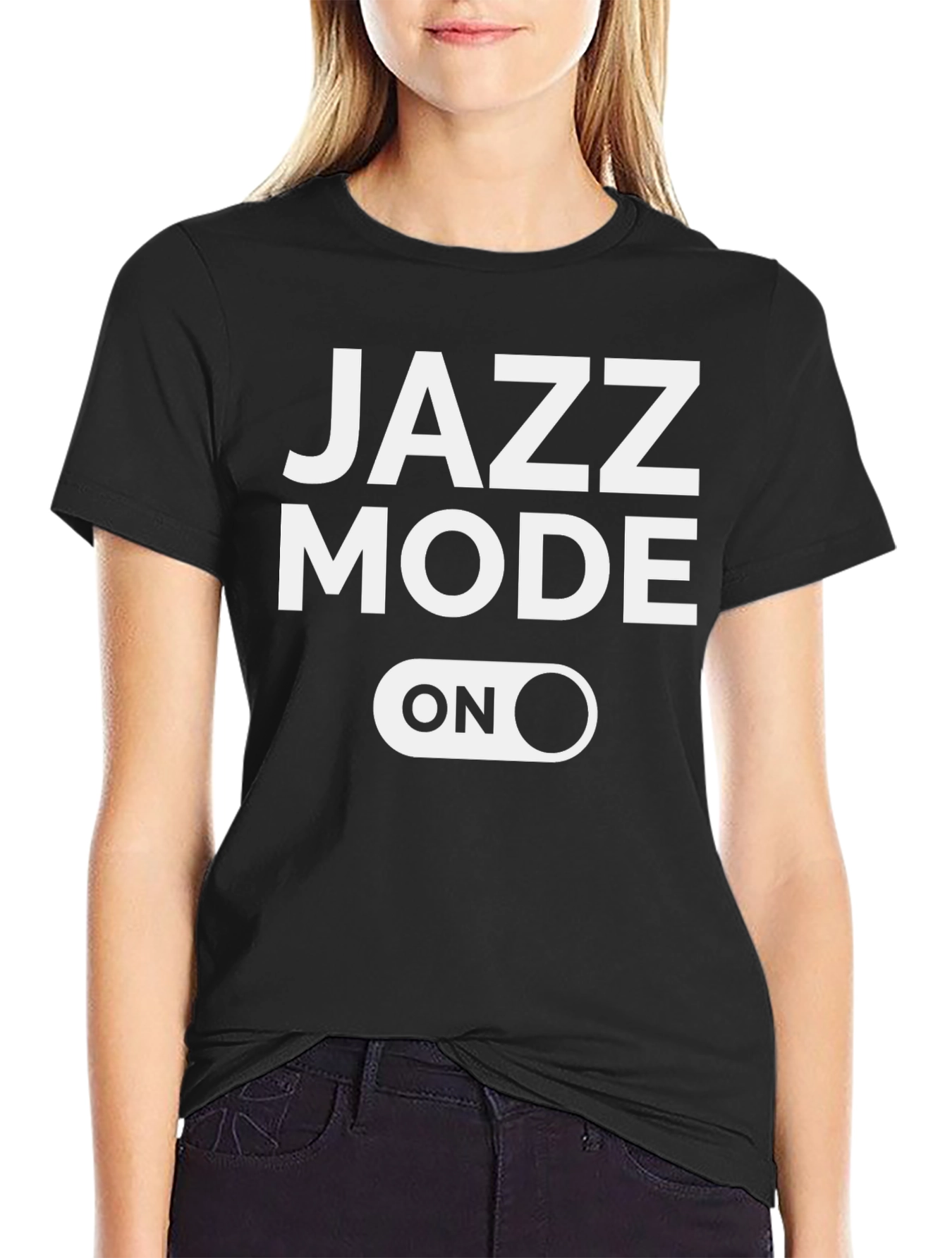 Black Jazz Mode On Graphic T-Shirt view 2