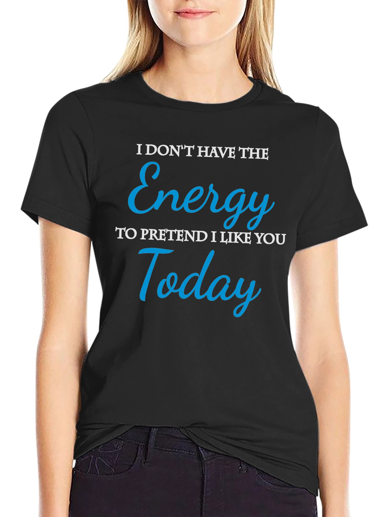 Black Funny 'Energy to Pretend' Graphic Tee view 2