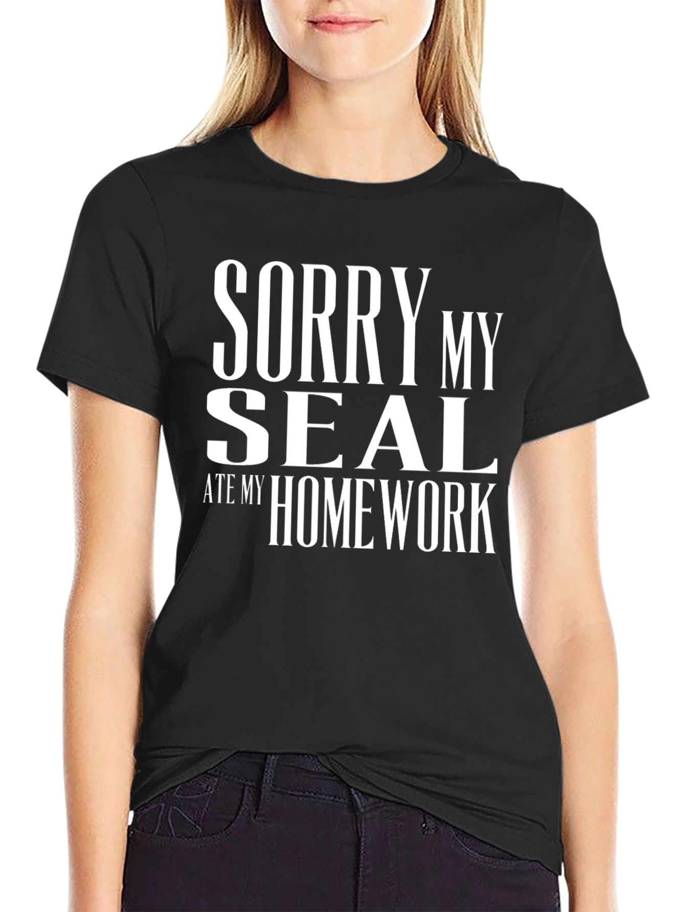 Black Sorry My Seal Ate My Homework Graphic Tee view 2