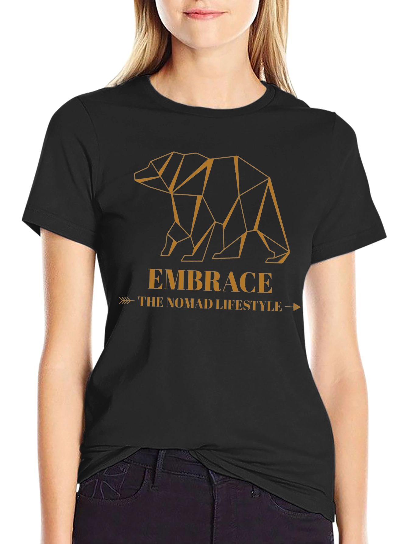 Geometric Bear Graphic Tee - Embrace the Nomad Lifestyle - 2