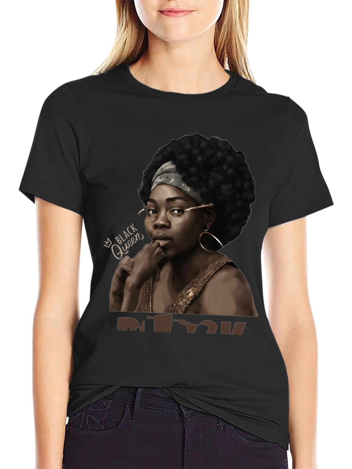 Black Black Queen Graphic Tee - Stylish Unisex T-Shirt view 2