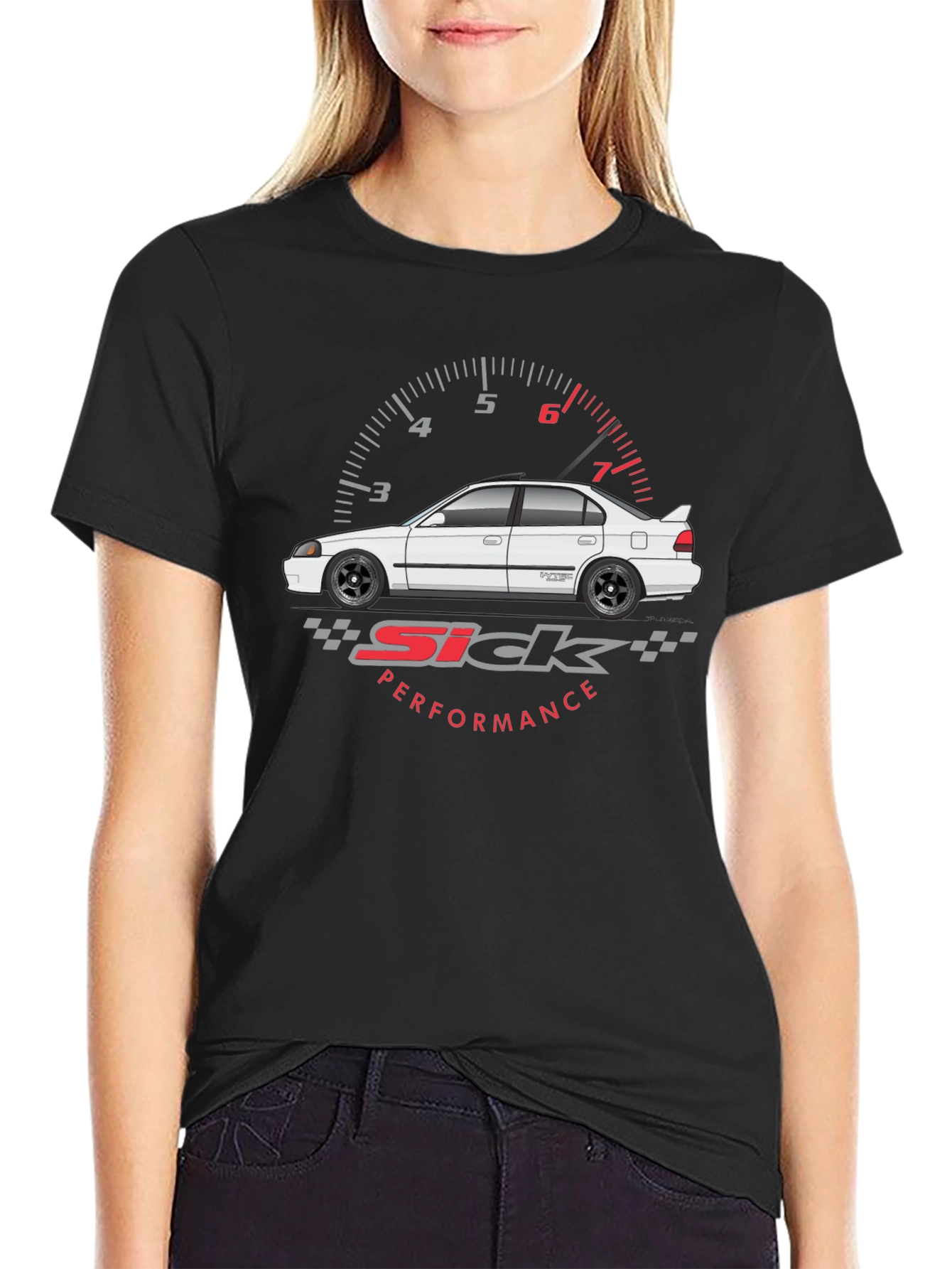 Black Sick Performance Car Graphic T-Shirt view 2