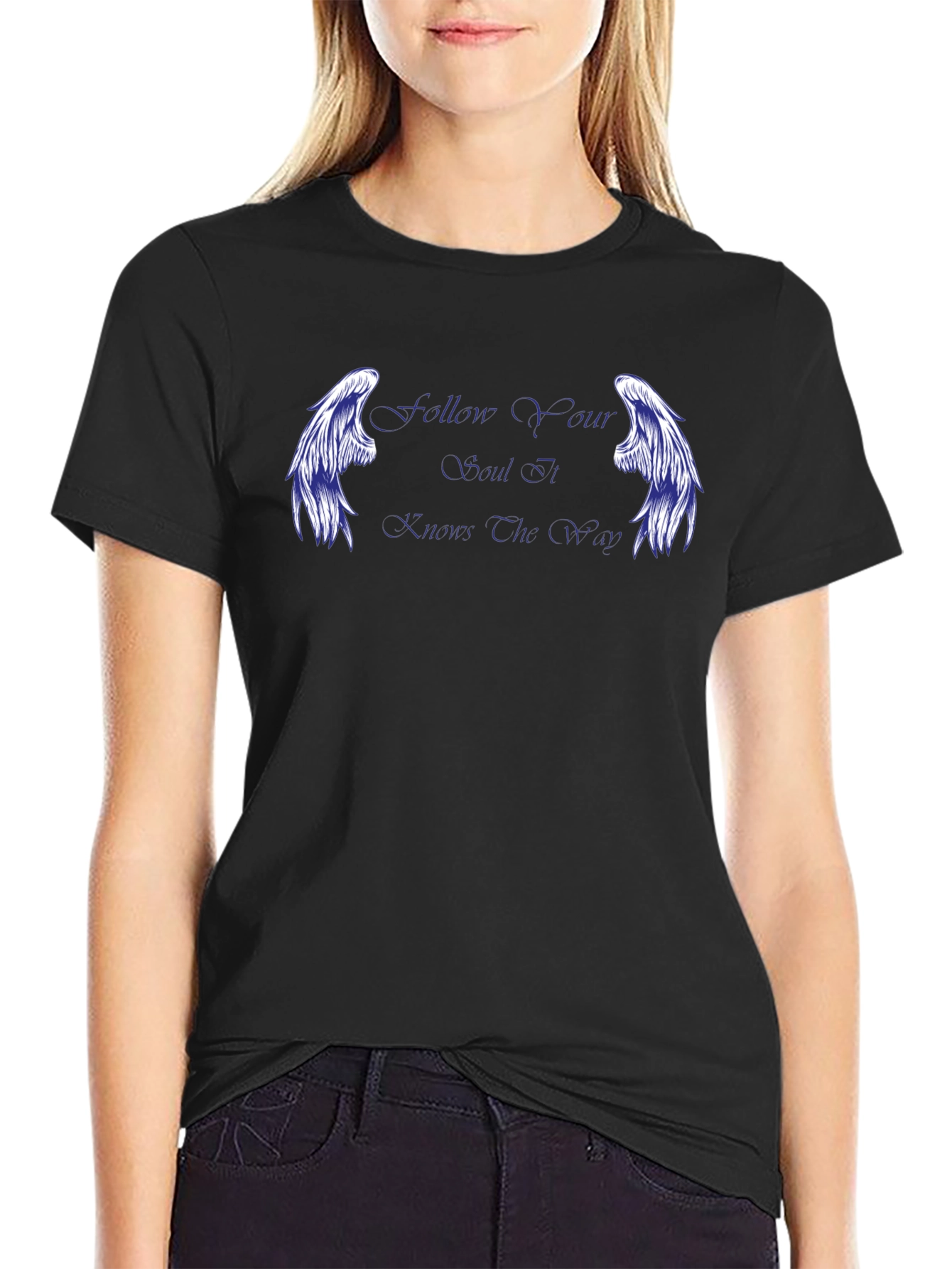 Black Follow Your Soul Graphic Tee - Soft Black T-Shirt view 2