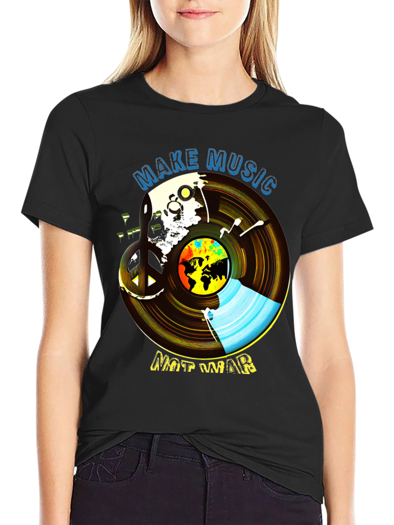 Make Music Not War Graphic Tee - Unisex Peace T-Shirt - 2