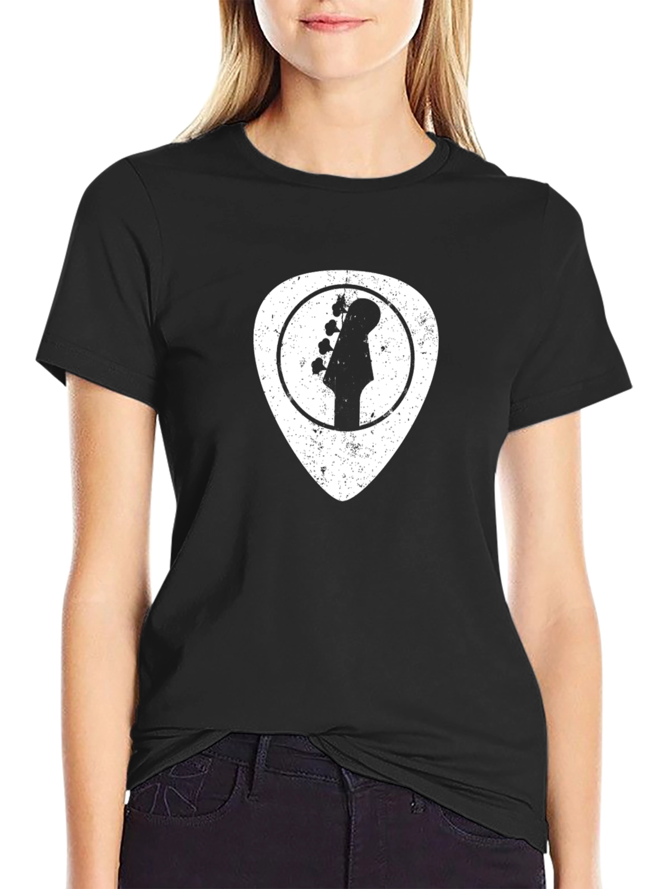 Bass Guitar Pick Graphic Tee - Black Cotton Comfort - 2
