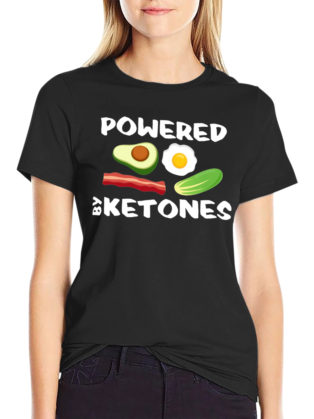 Black Powered By Ketones Black T-Shirt view 2