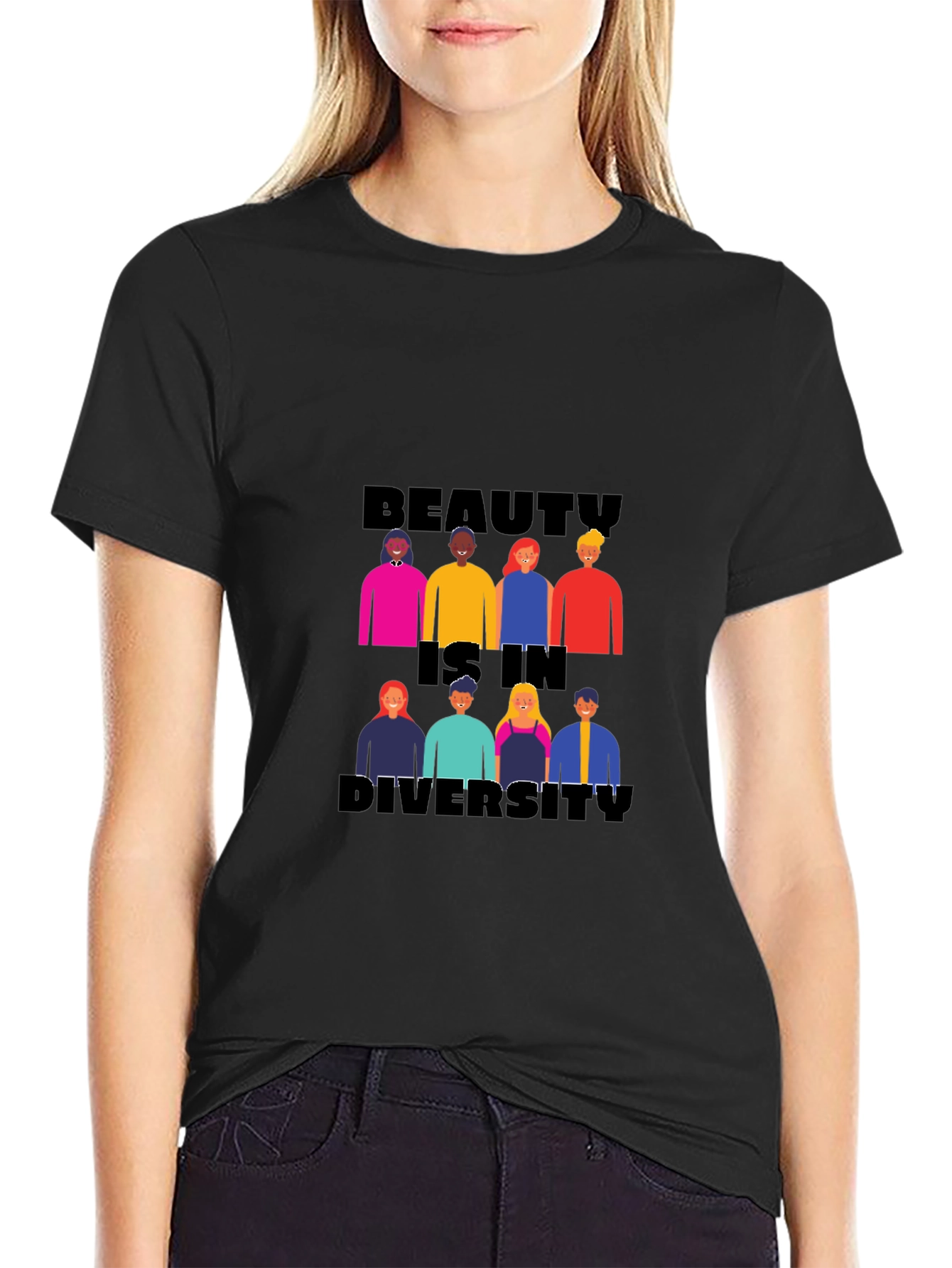Black Beauty in Diversity Black Graphic Tee view 2