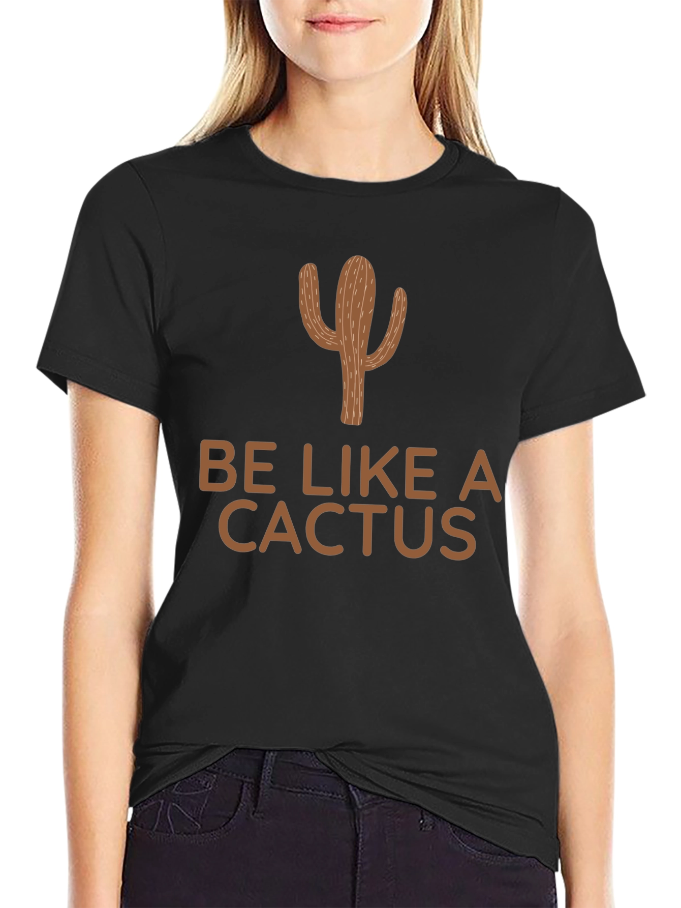 Black Be Like a Cactus Graphic T-Shirt view 2