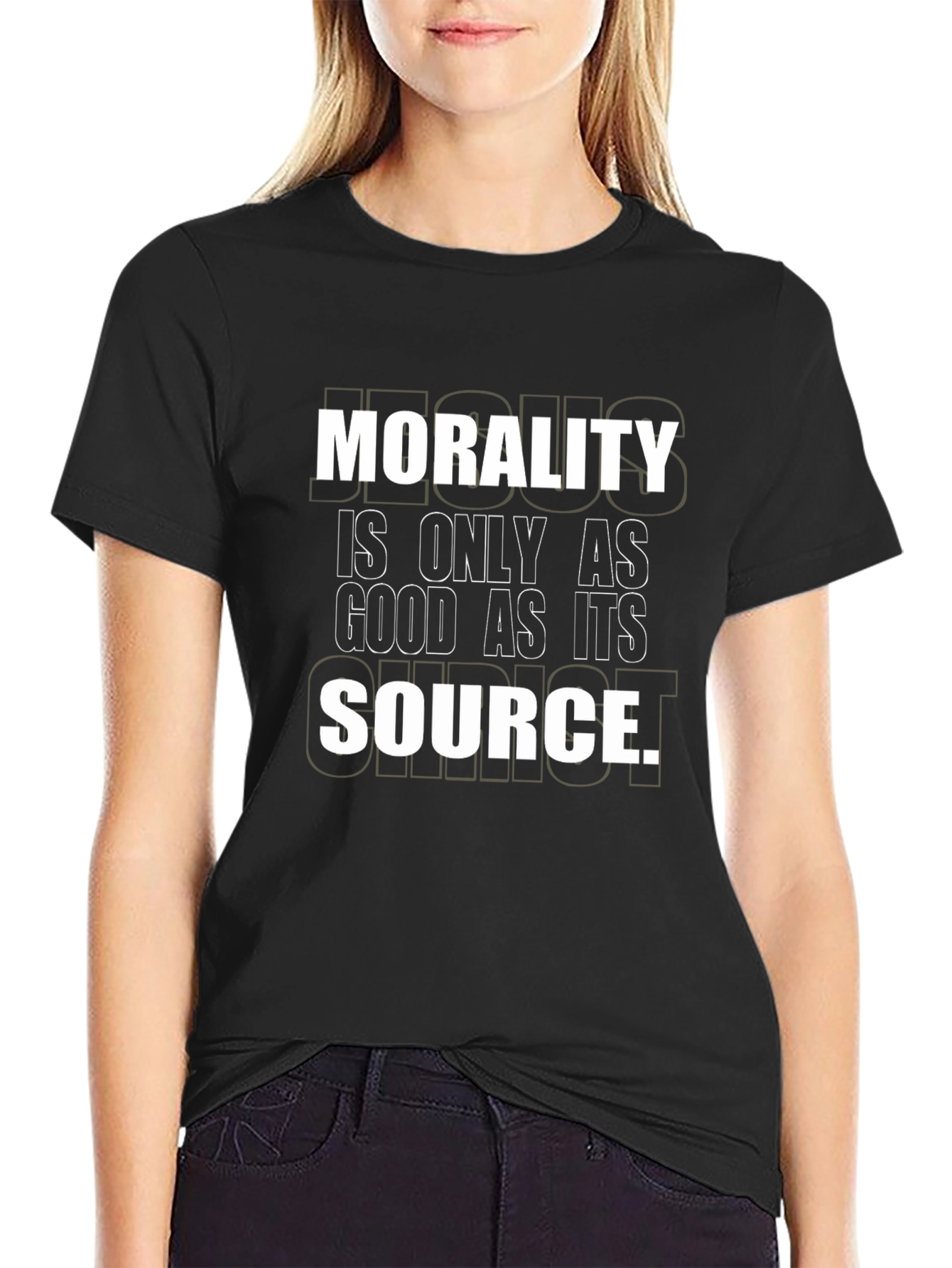 Black Morality Source Graphic Tee - Unisex Black T-Shirt view 2