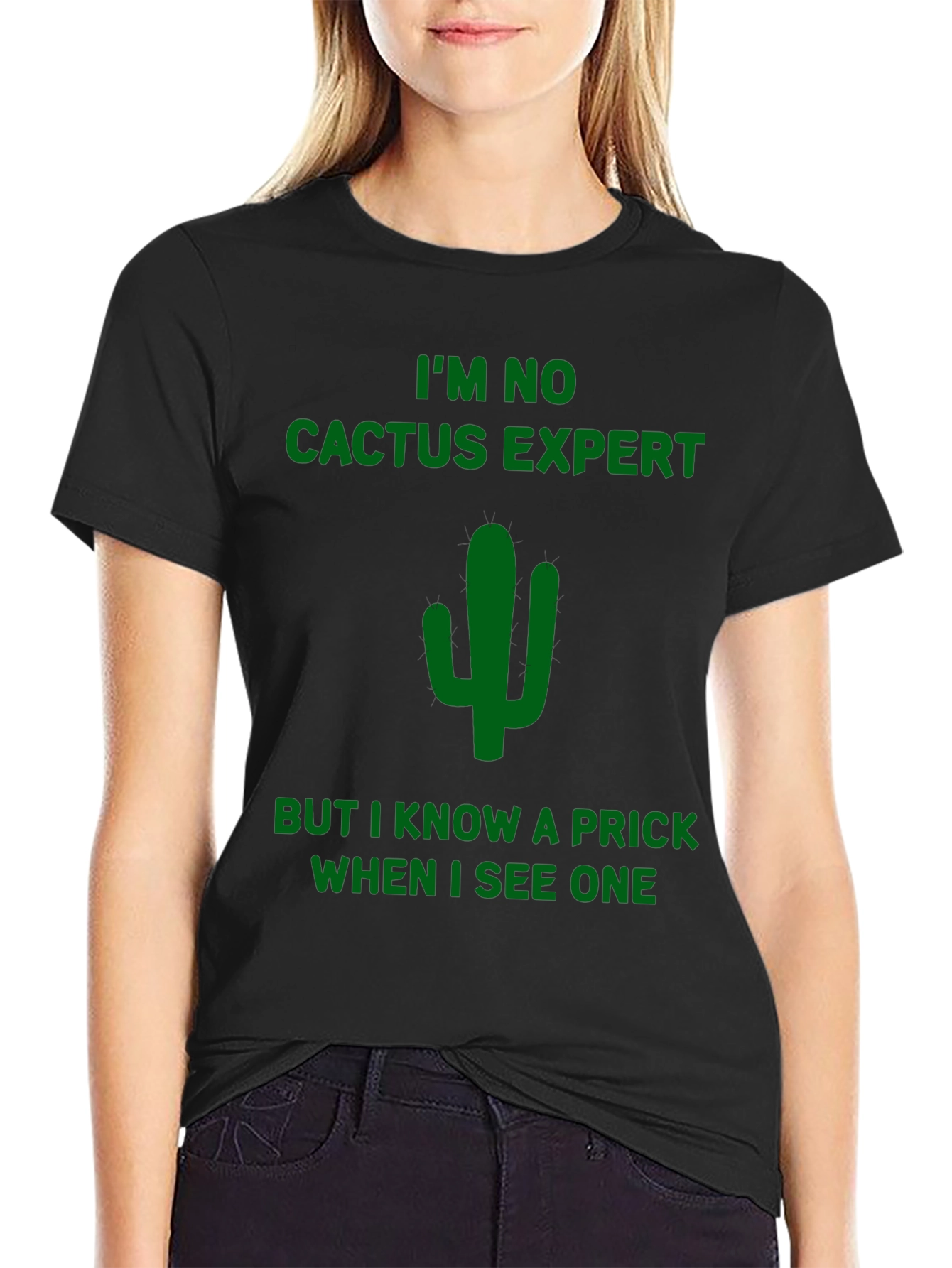Black Funny Cactus Prick T-Shirt - Dark Humor view 2