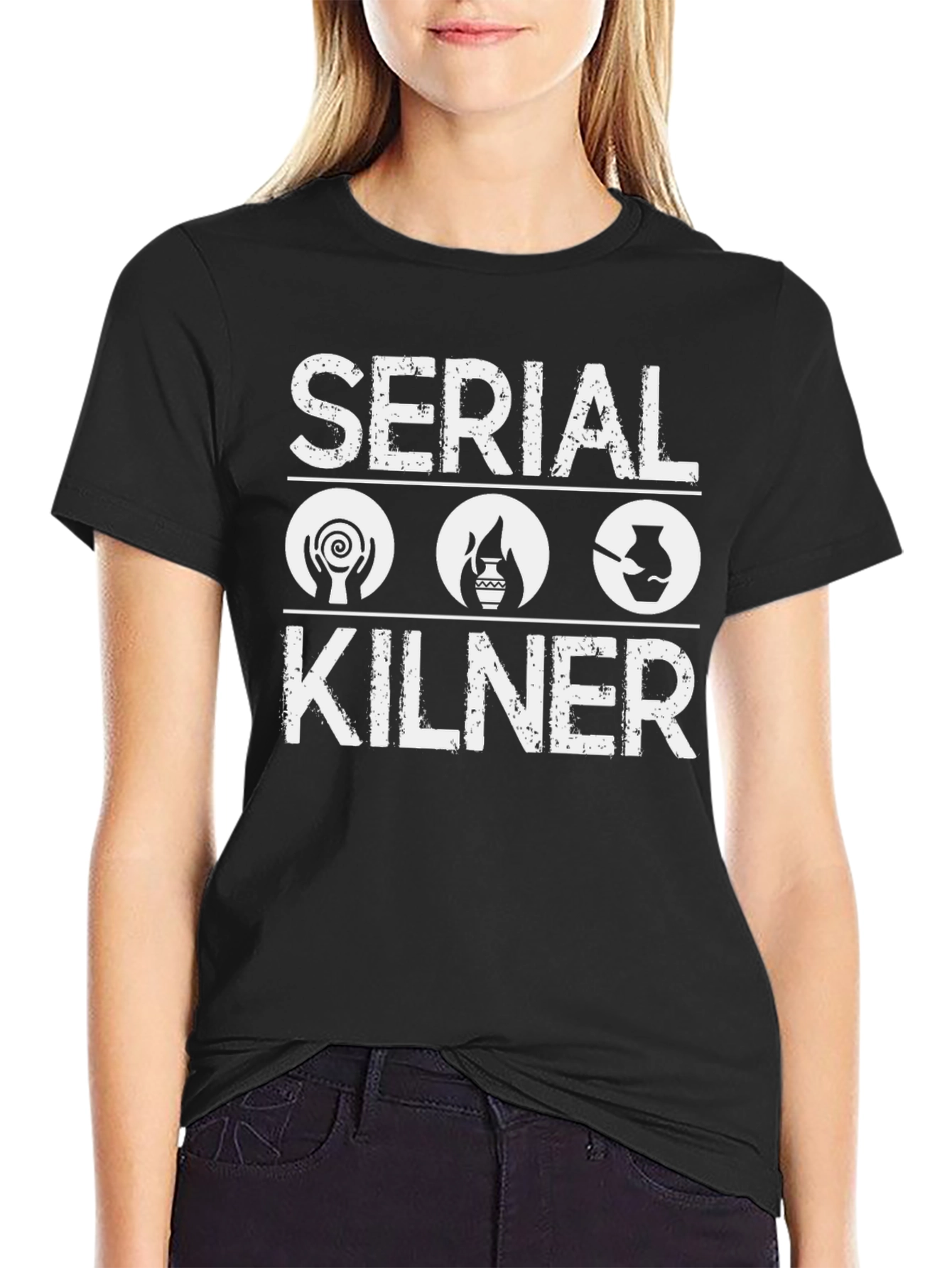 Black Serial Kilner Pottery T-Shirt - Ceramic Art Hobby view 2