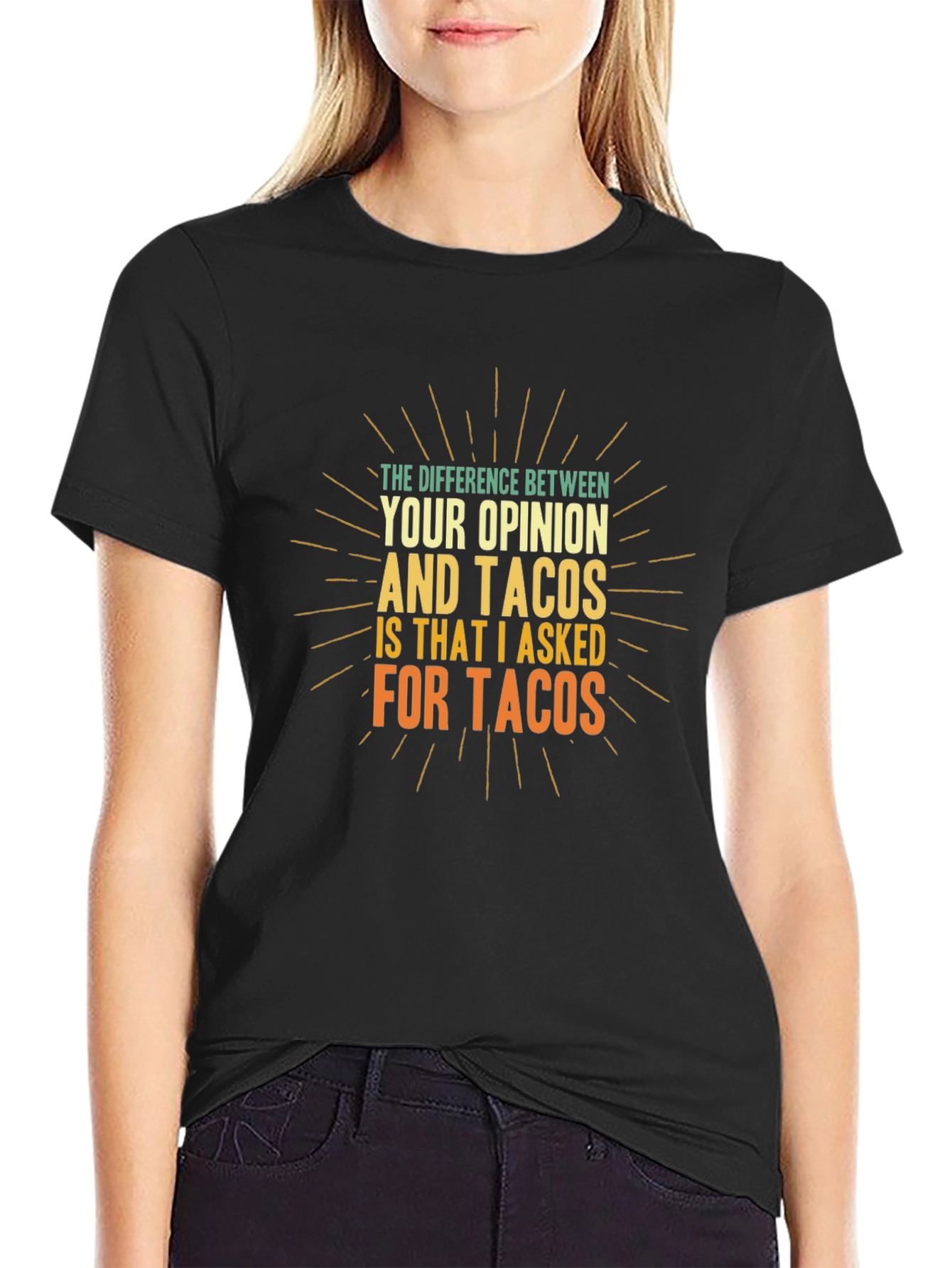 Black Tacos Opinion Graphic Tee - Funny Food Lover T-Shirt view 2