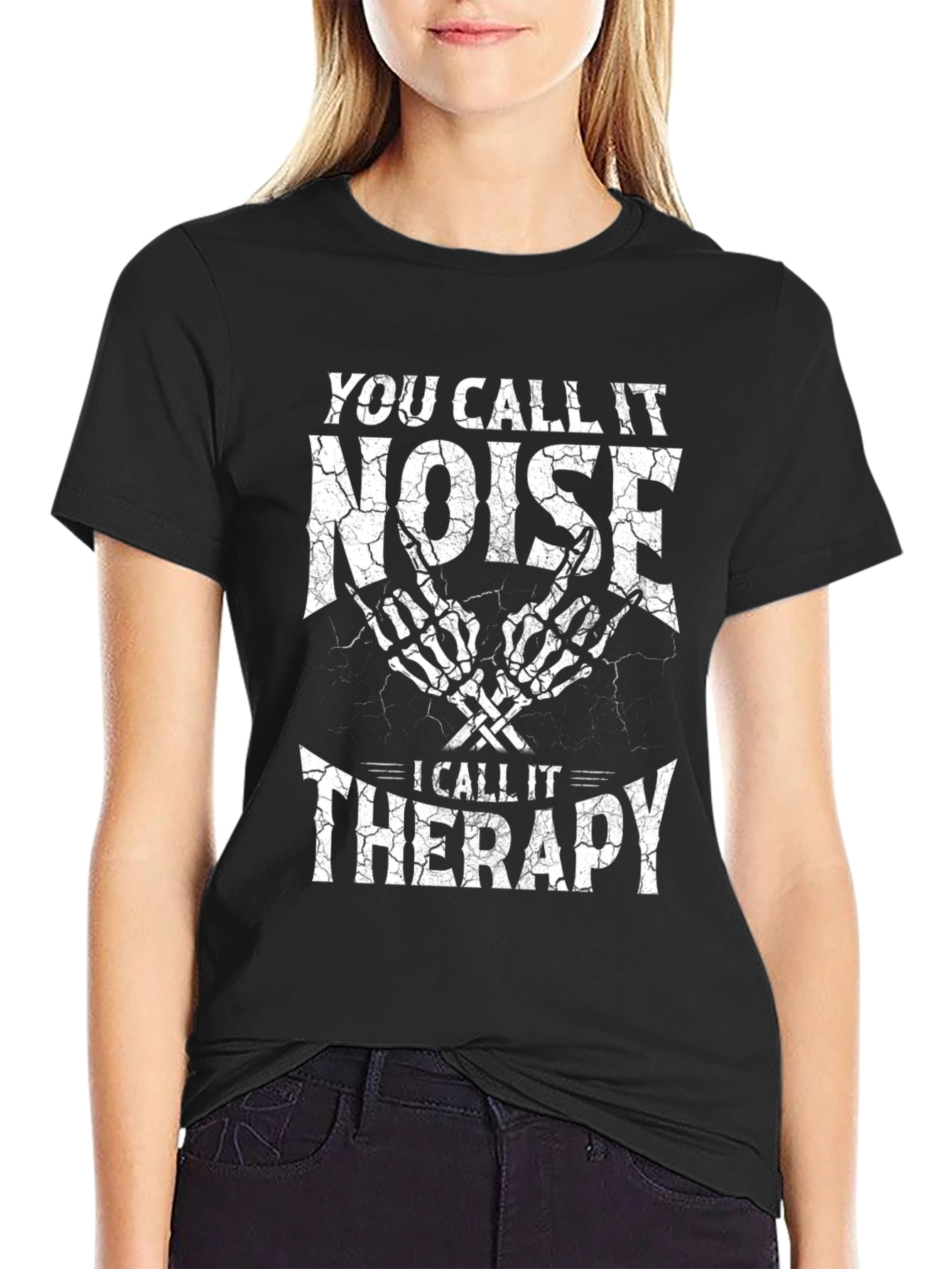 Black You Call It Noise Therapy T-Shirt view 2