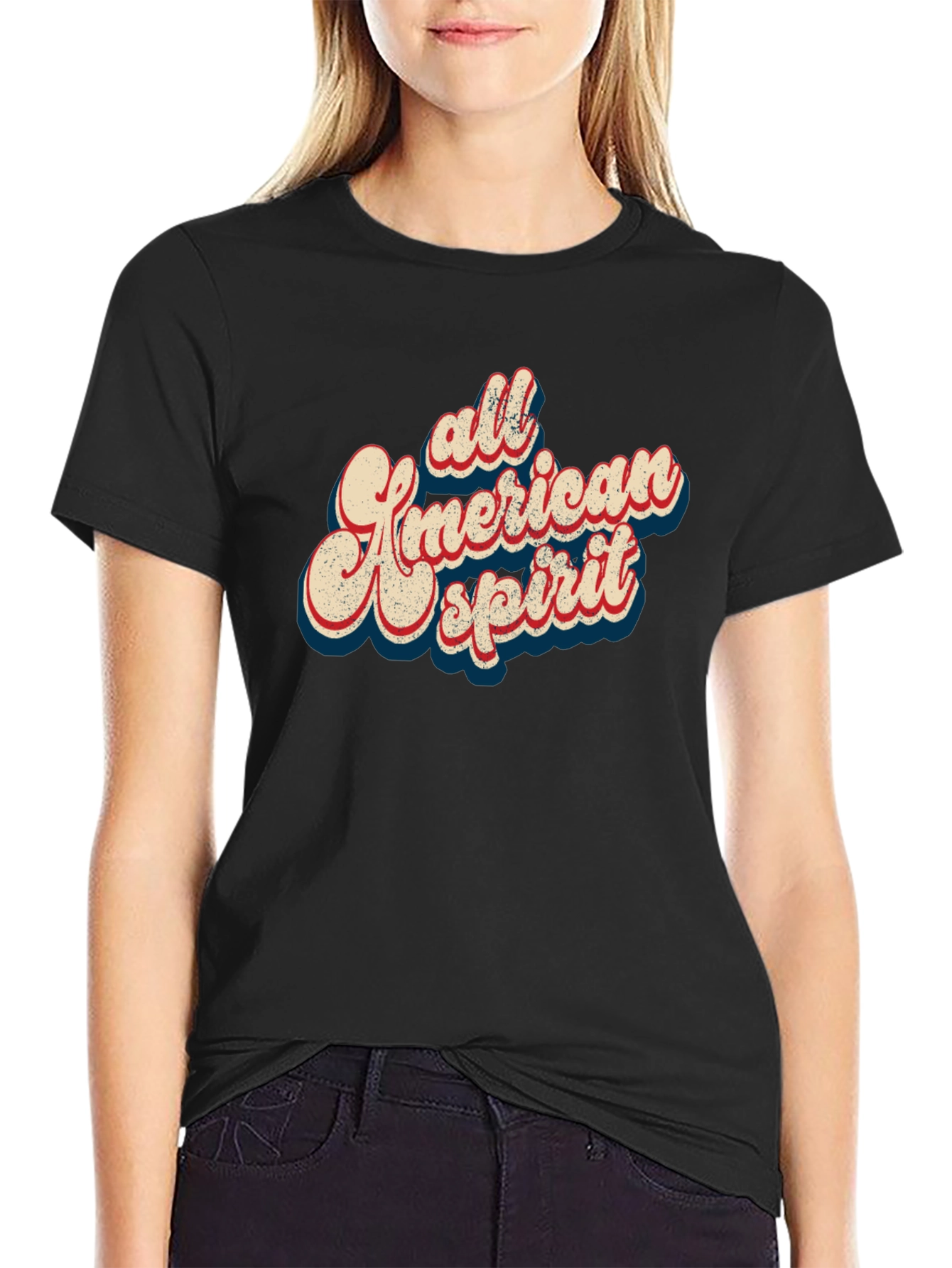 Black All American Spirit Graphic Tee - Black view 2