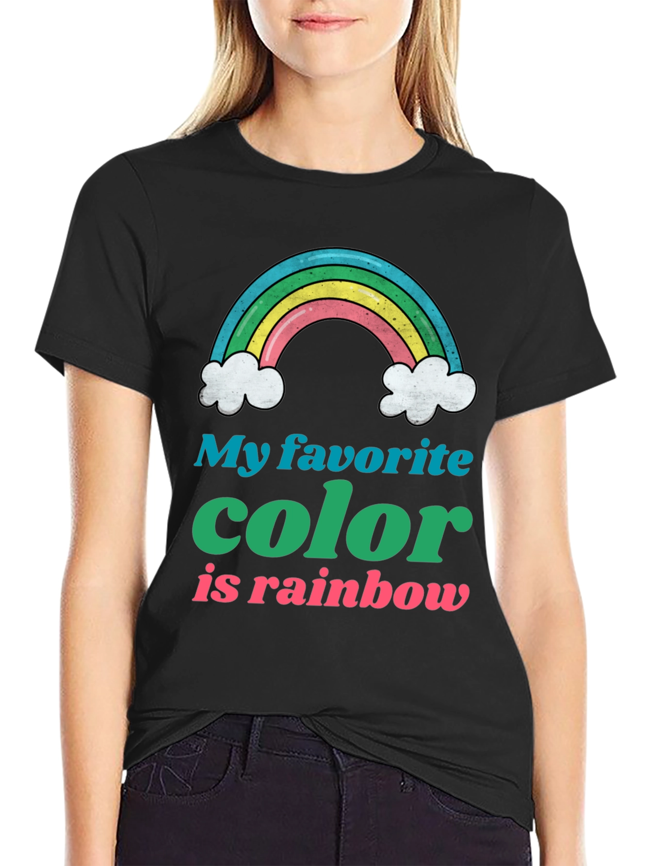 Black Rainbow Lover Graphic Tee view 2