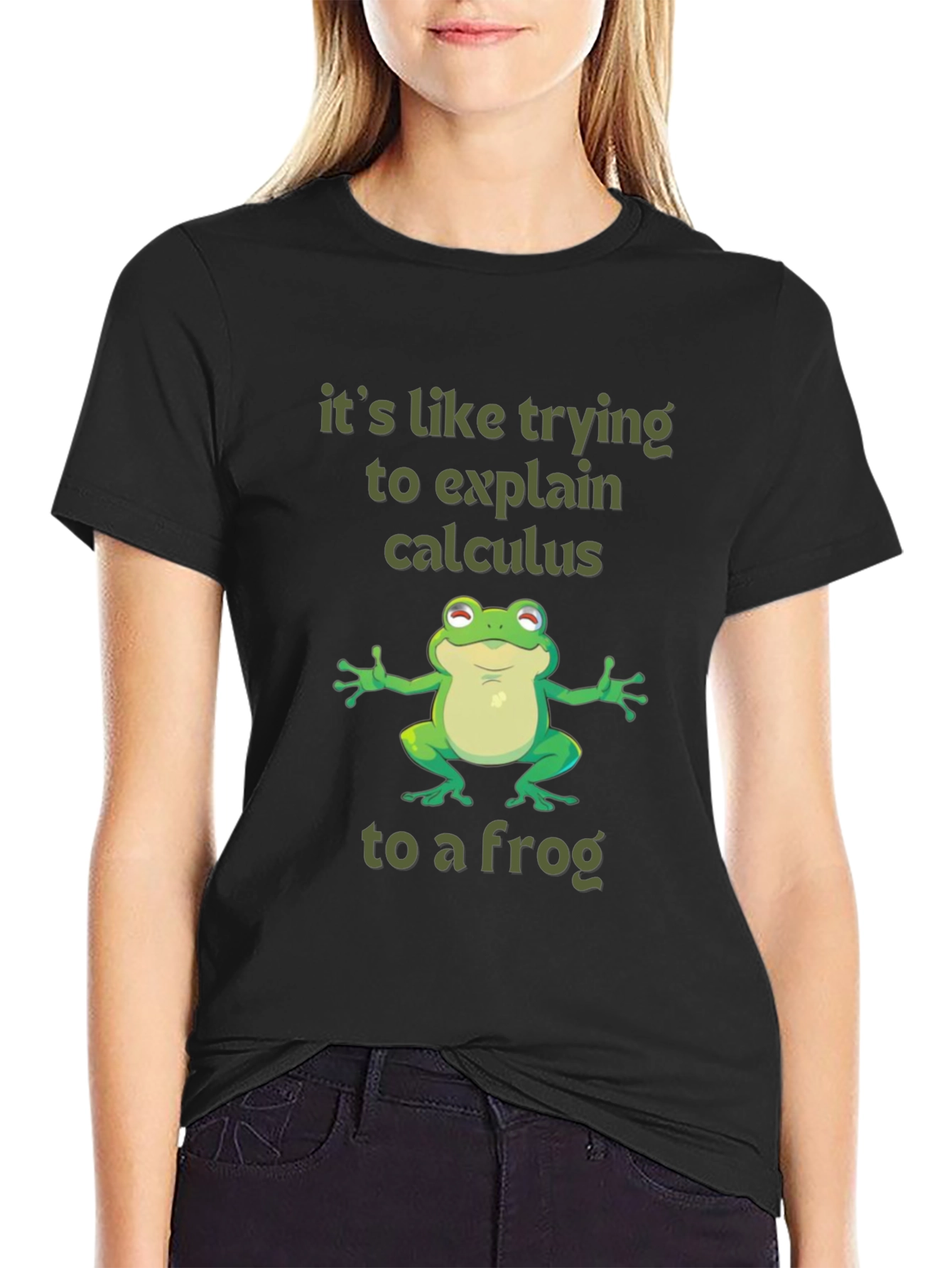 Black Calculus Frog T-Shirt Funny Math Tee view 2