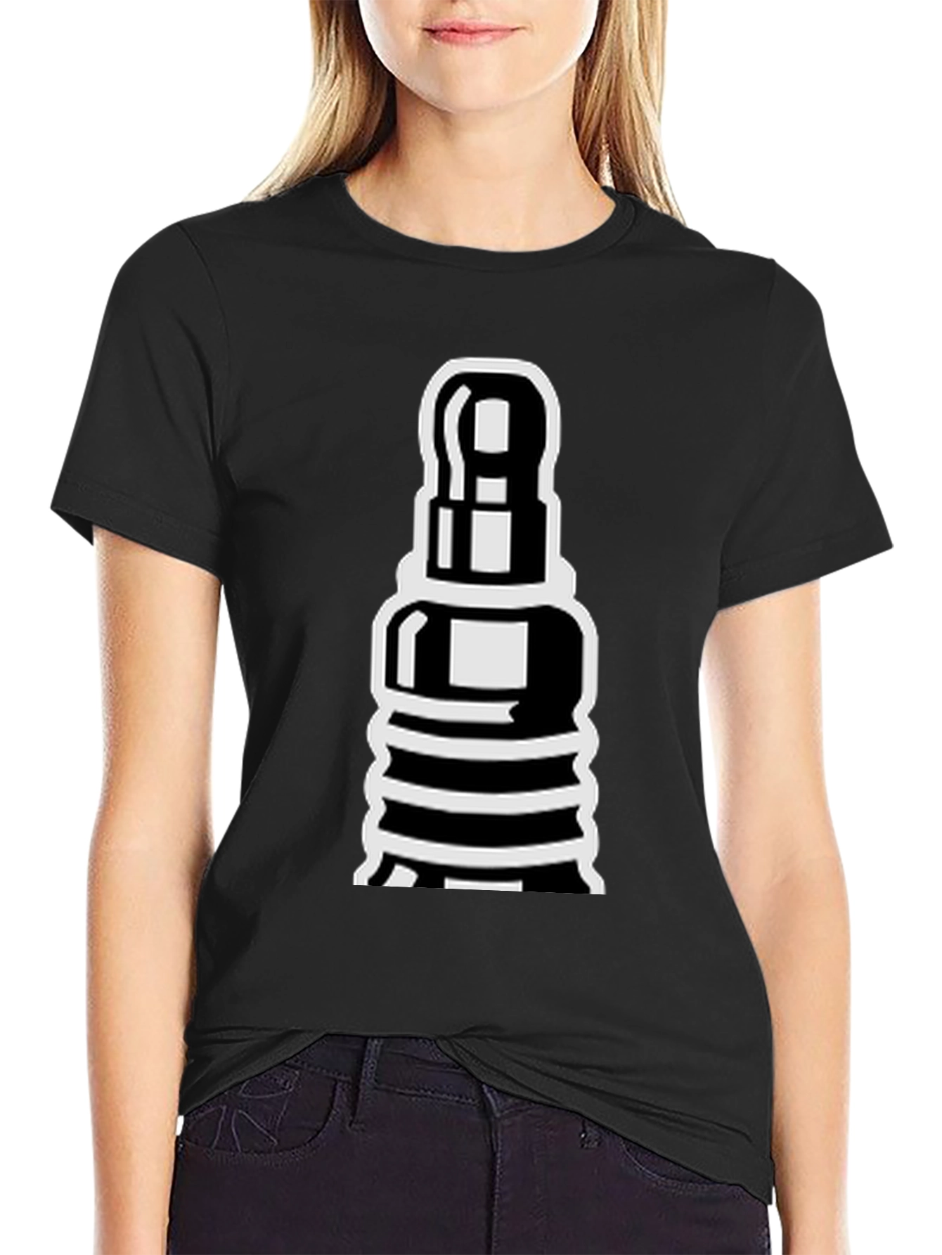 Black Chess Piece Graphic Tee - Black Cotton T-Shirt view 2
