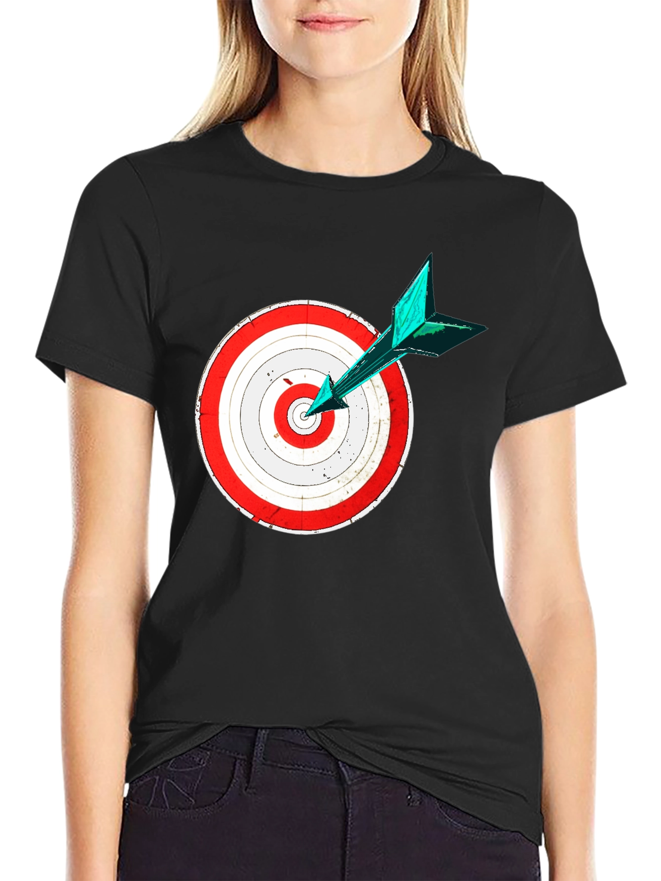 Black Target Practice Tee - Bullseye Arrow Design view 2