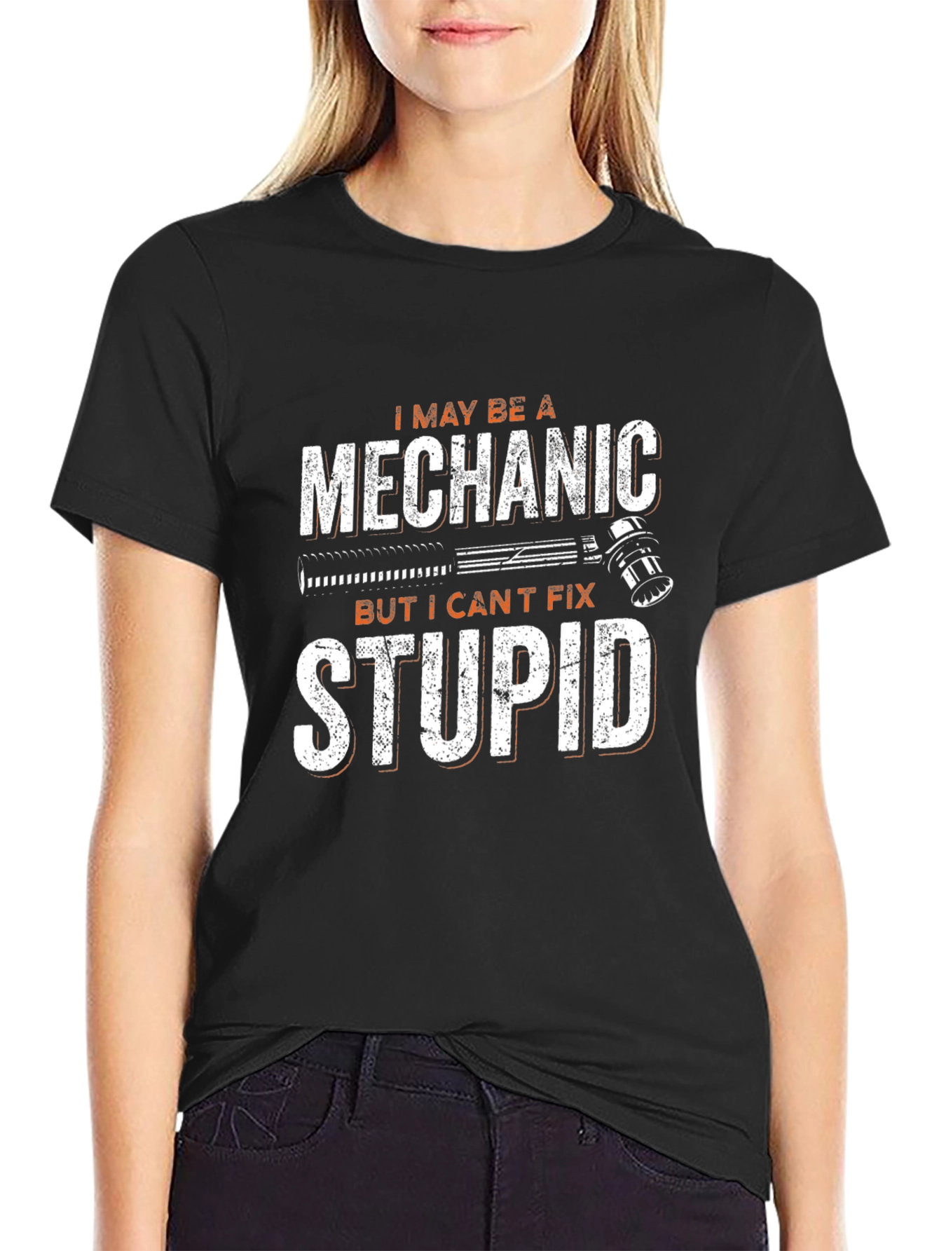 Mechanic Humor Graphic Tee - I Can't Fix Stupid T-Shirt - 2