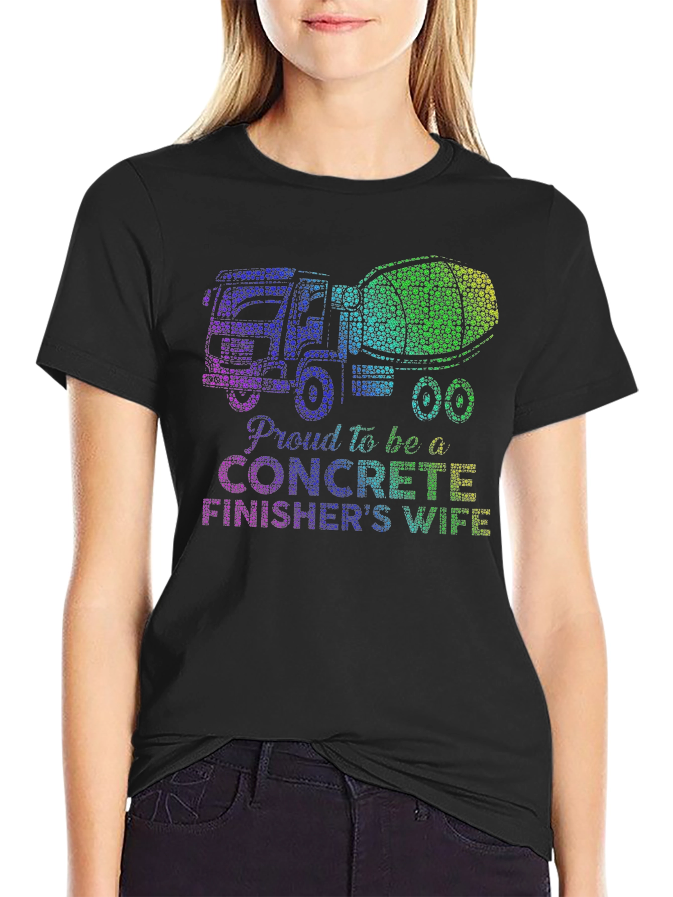 Black Proud Concrete Finisher's Wife Graphic Tee view 2
