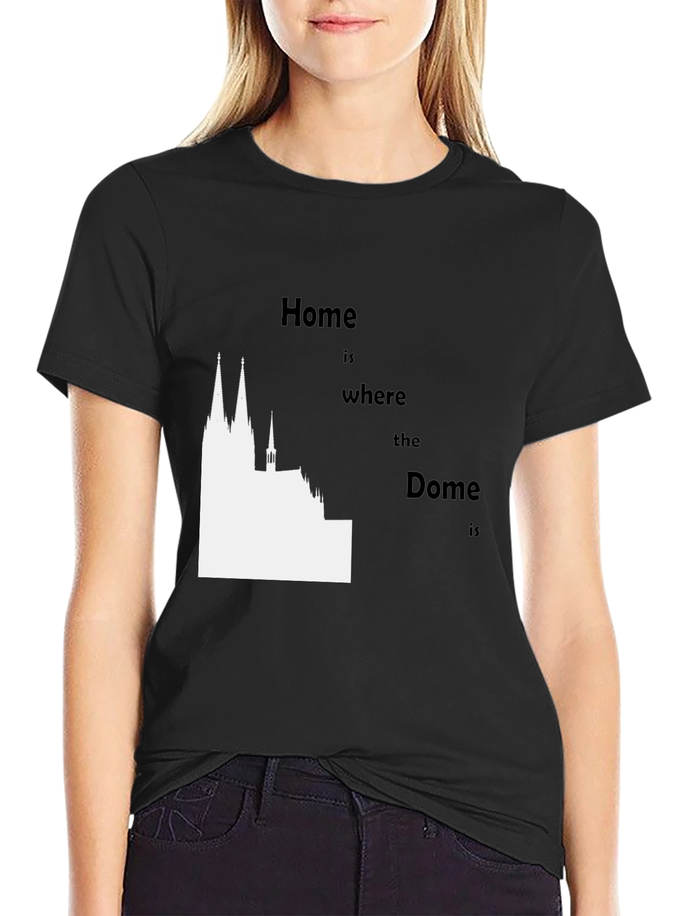 Black Home is Where the Dome Is Graphic Tee view 2