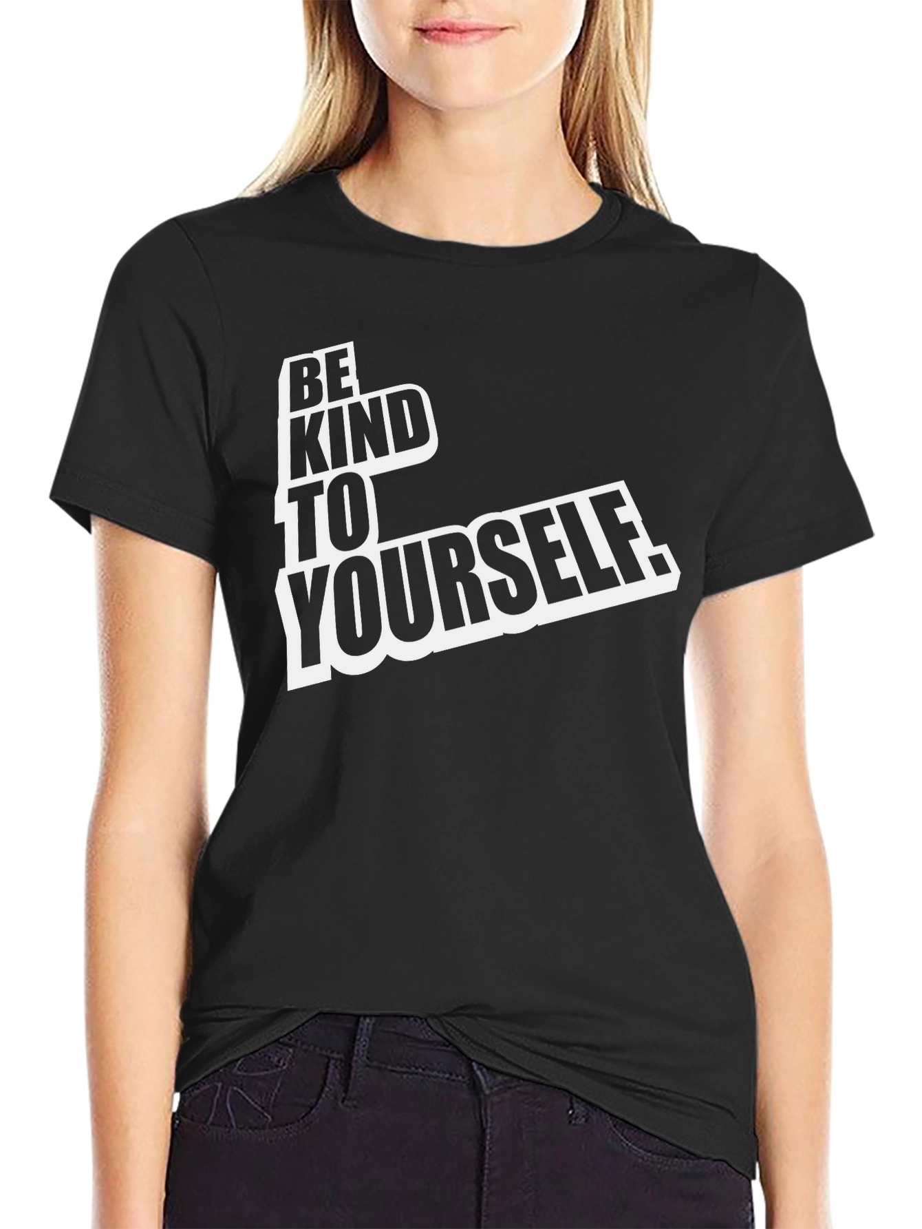 Black Be Kind To Yourself Black Graphic Tee view 2