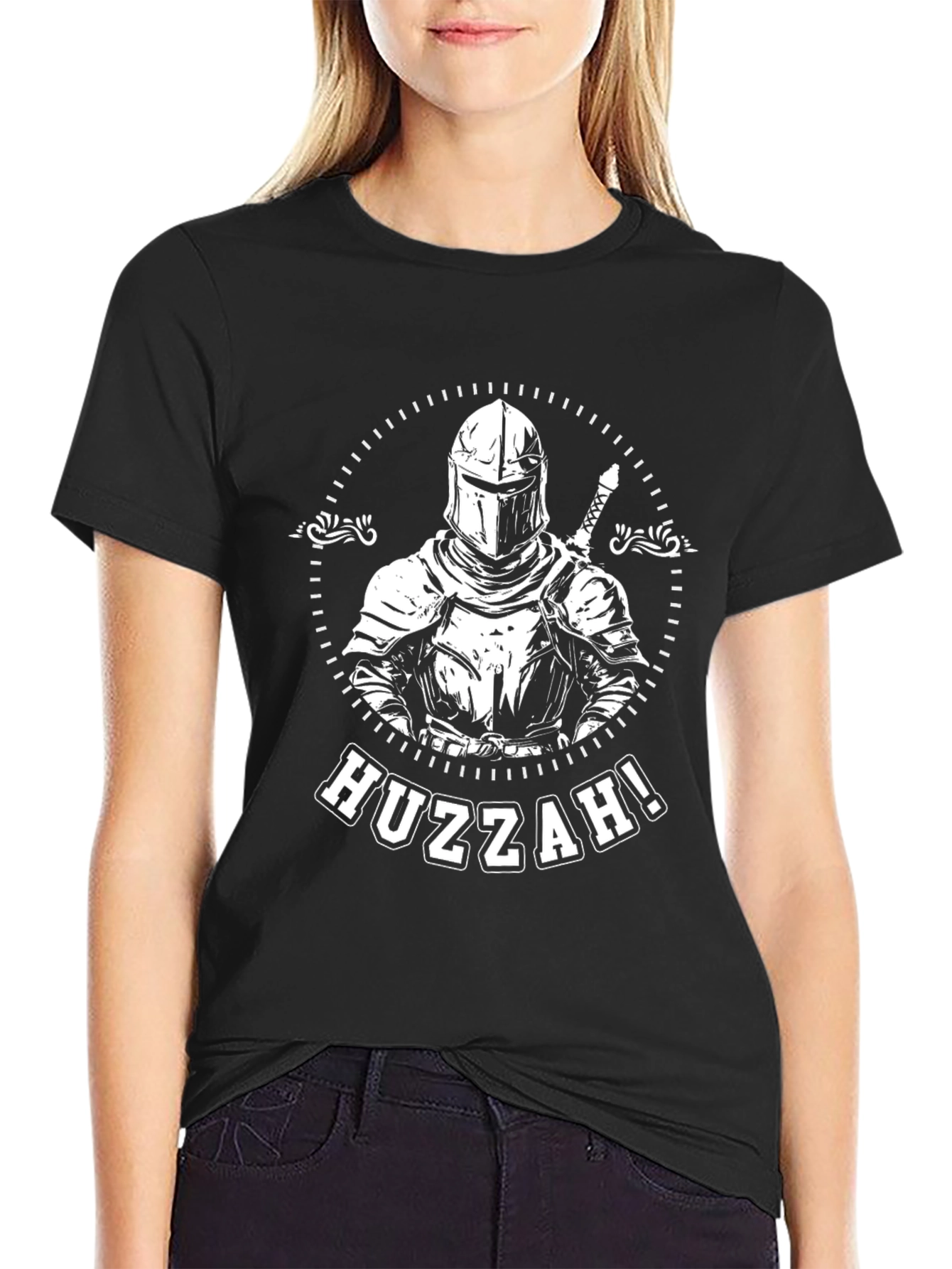 Black Huzzah Knight T-Shirt - Black view 2