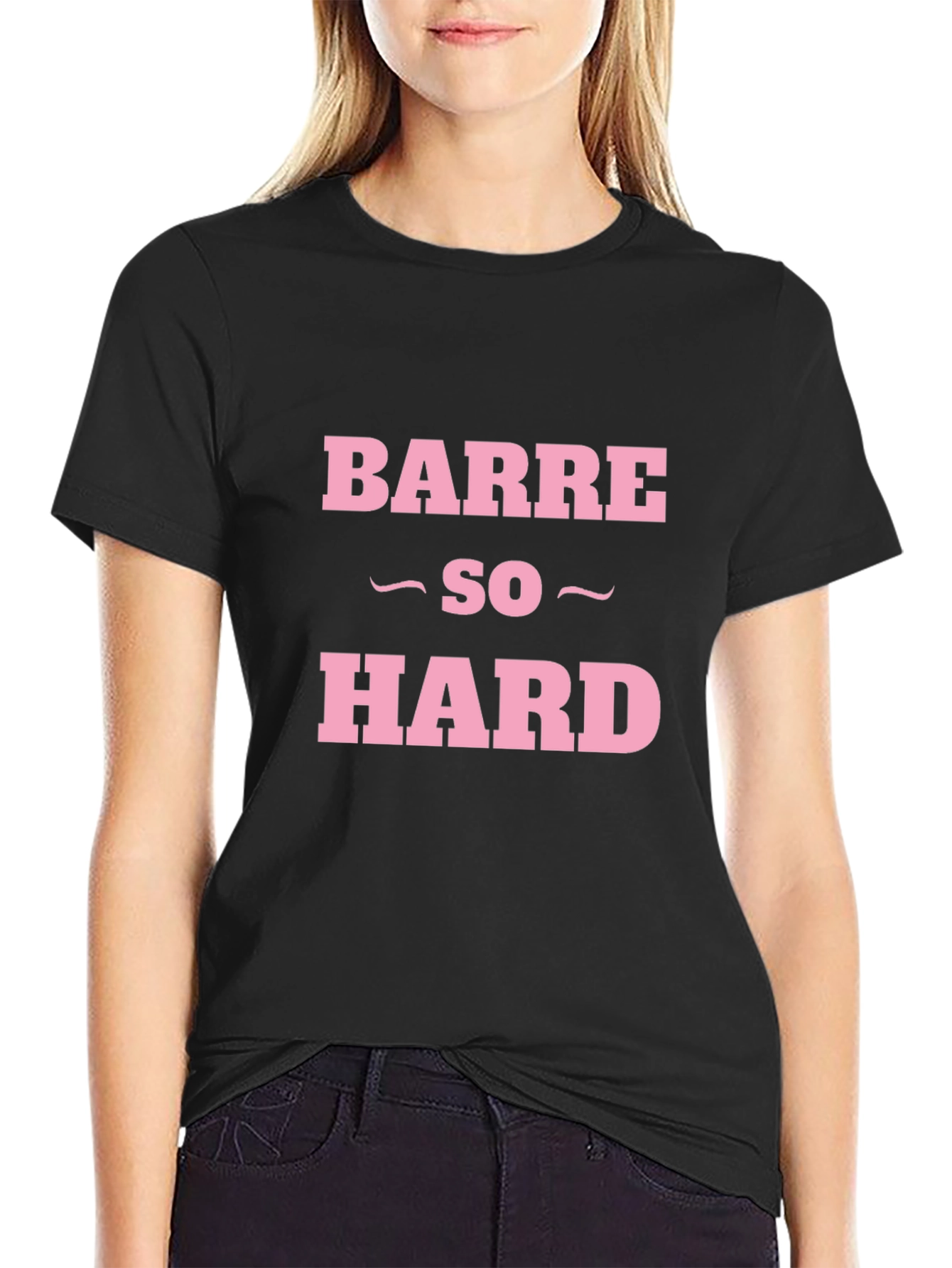 Black Barre So Hard Funny Workout T-Shirt view 2