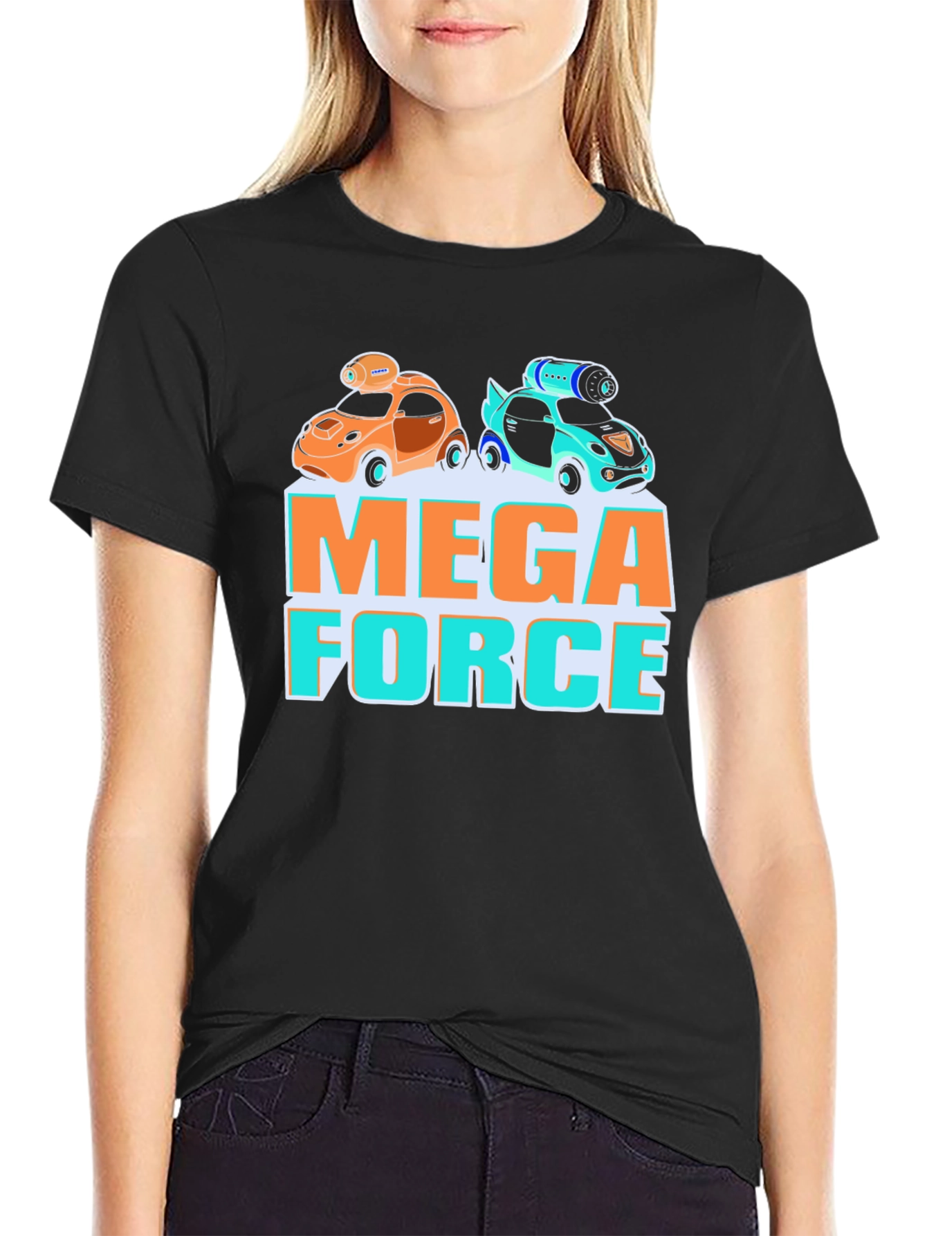 Black Mega Force Graphic Tee - Car Design view 2