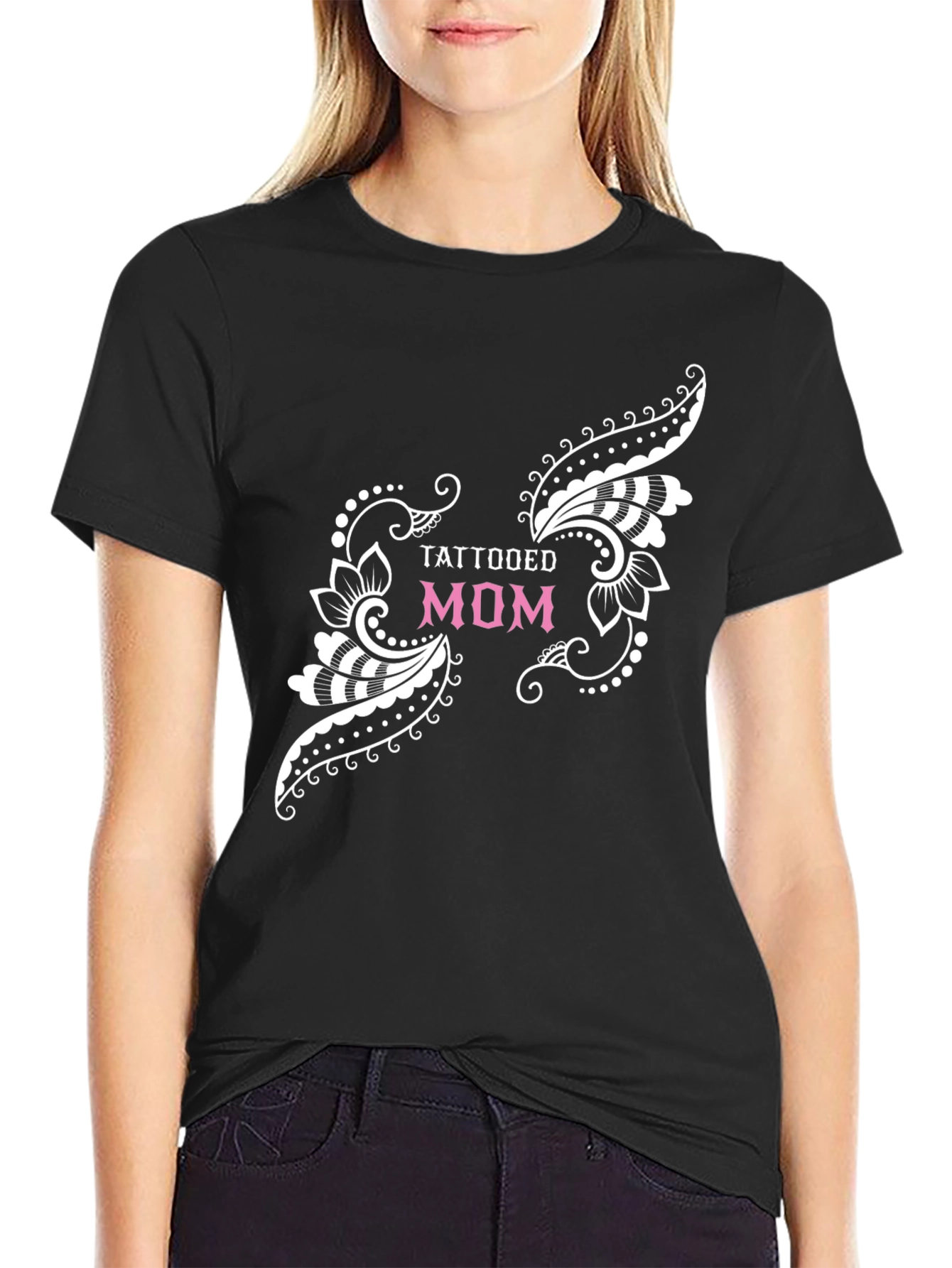 Tattooed Mom Black Graphic Tee - 2