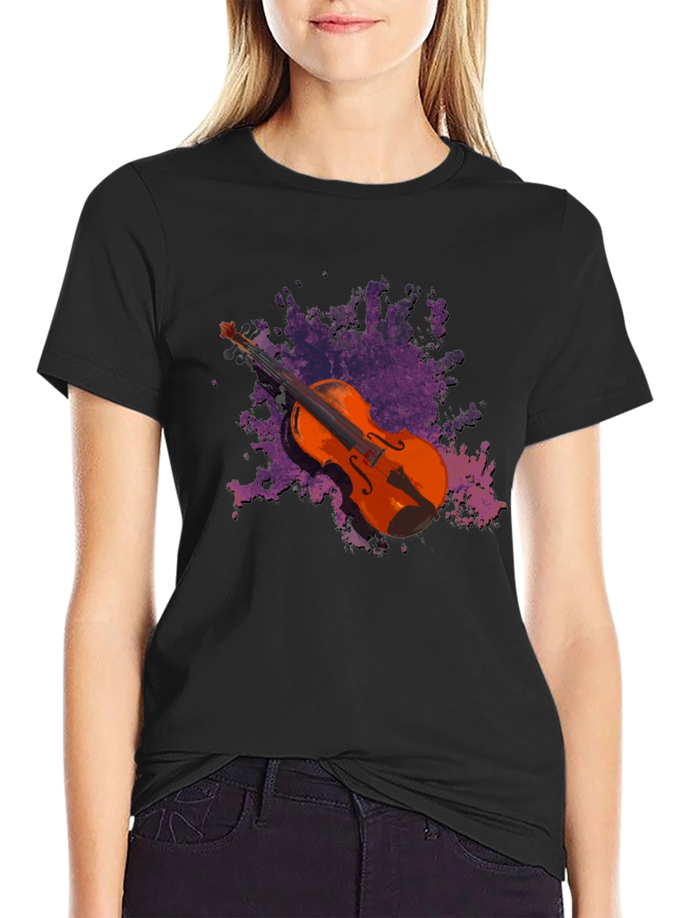 Black Violin Graphic Black T-Shirt - Music Lover Tee view 2