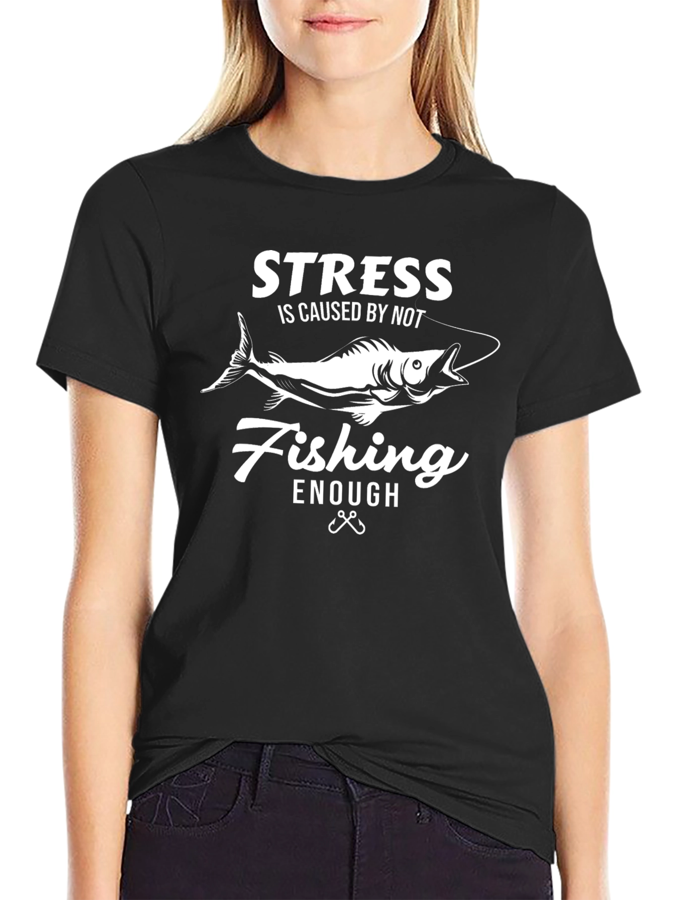 Black Stress Fishing T-Shirt view 2