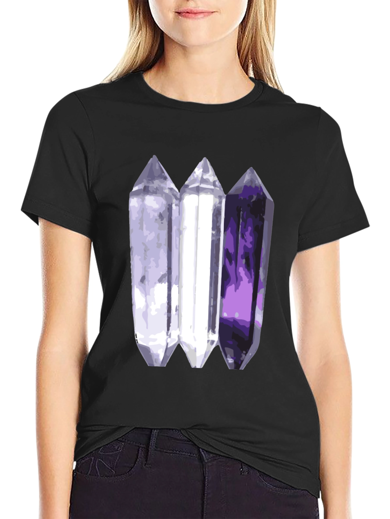 Black Crystal Gem T-Shirt - Black view 2