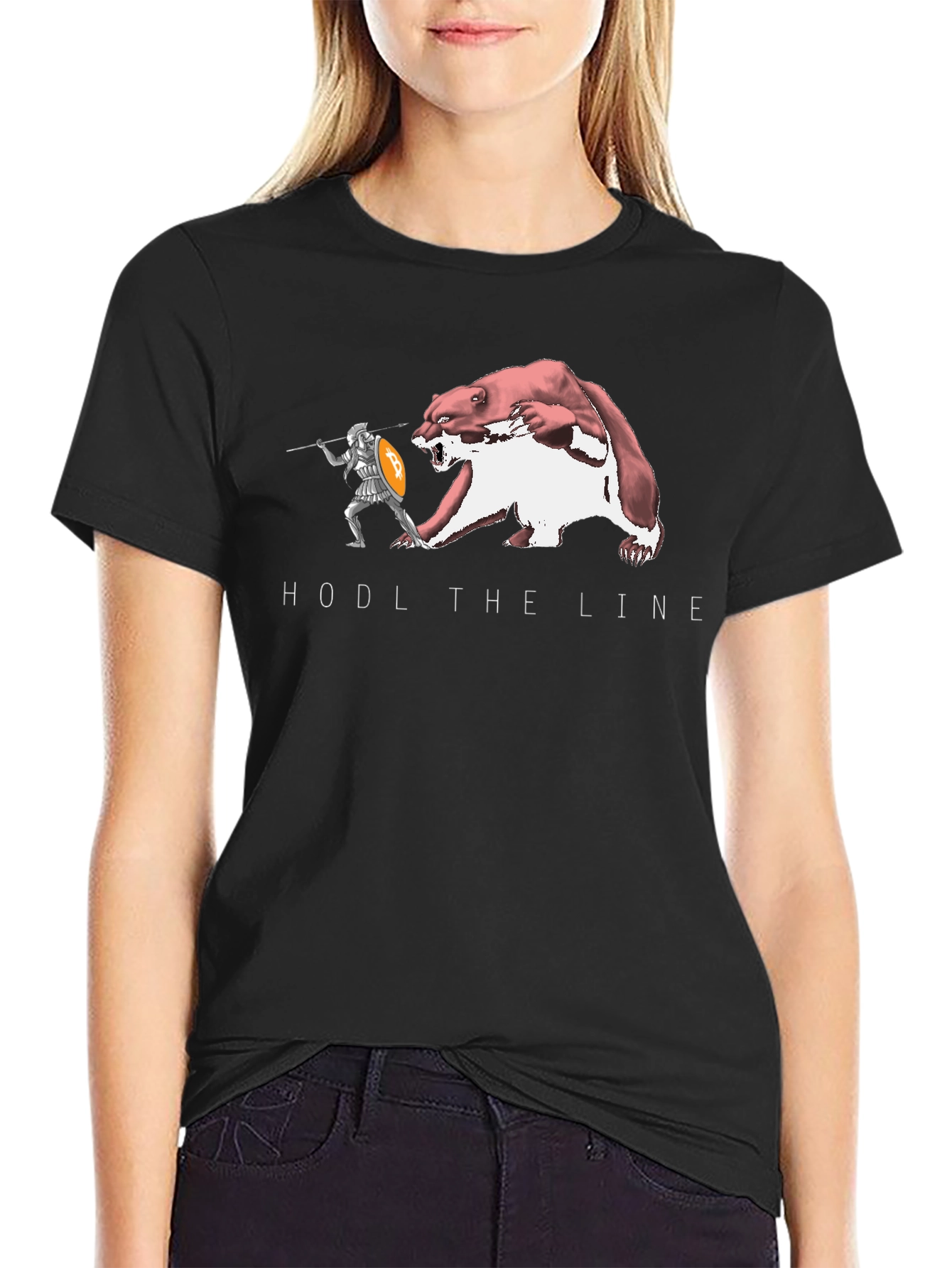 Black HODL the Line Crypto T-Shirt view 2