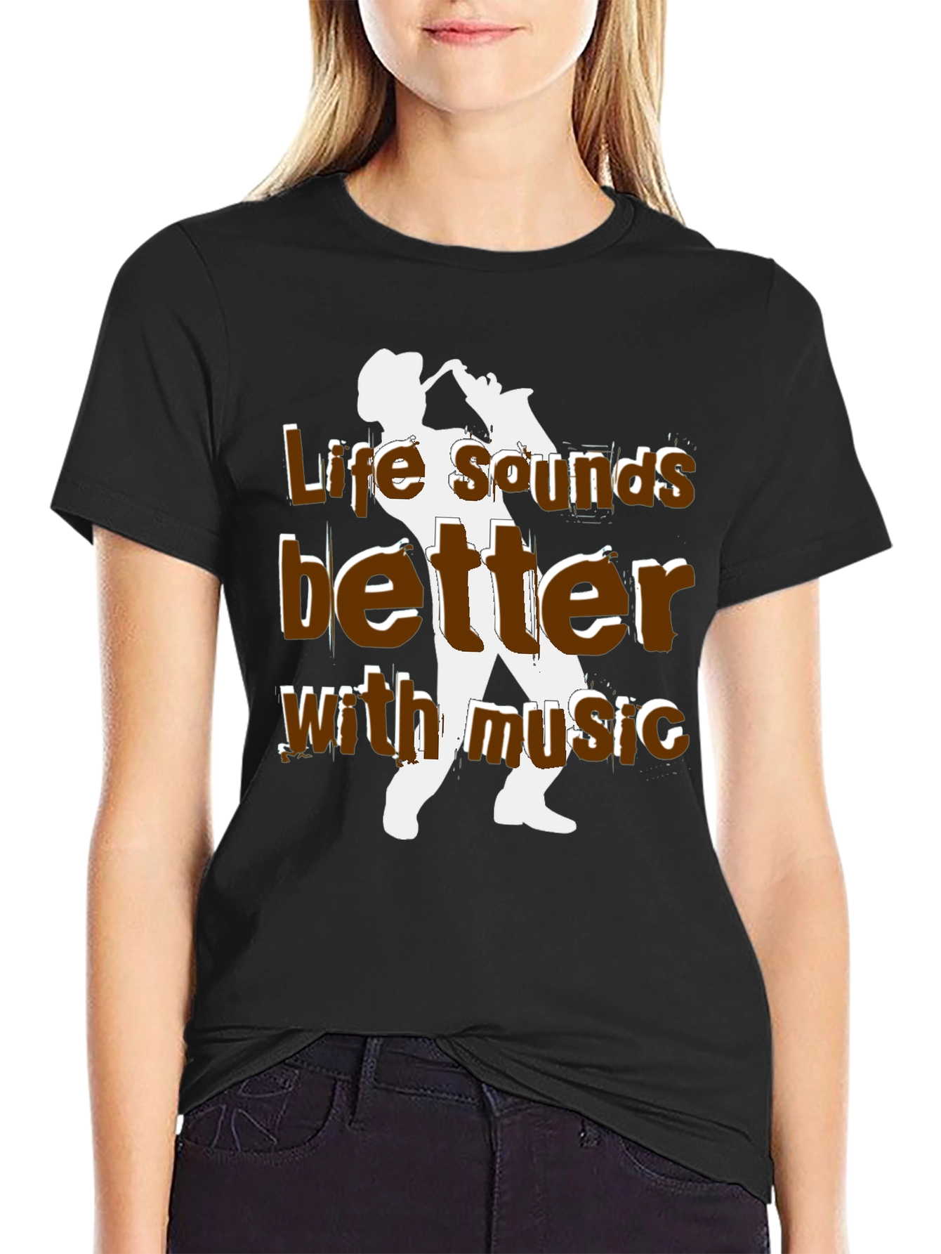 Black Life Sounds Better with Music T-Shirt view 2