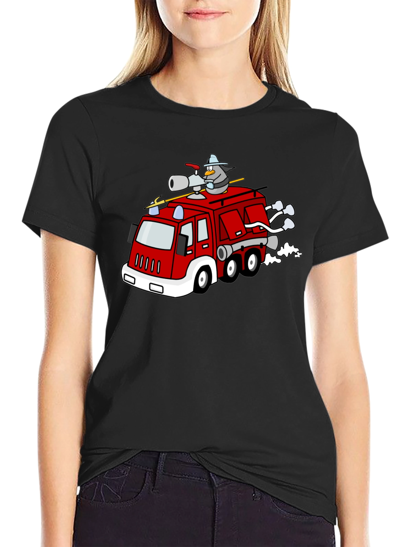 Black Penguin Firefighter T-Shirt view 2