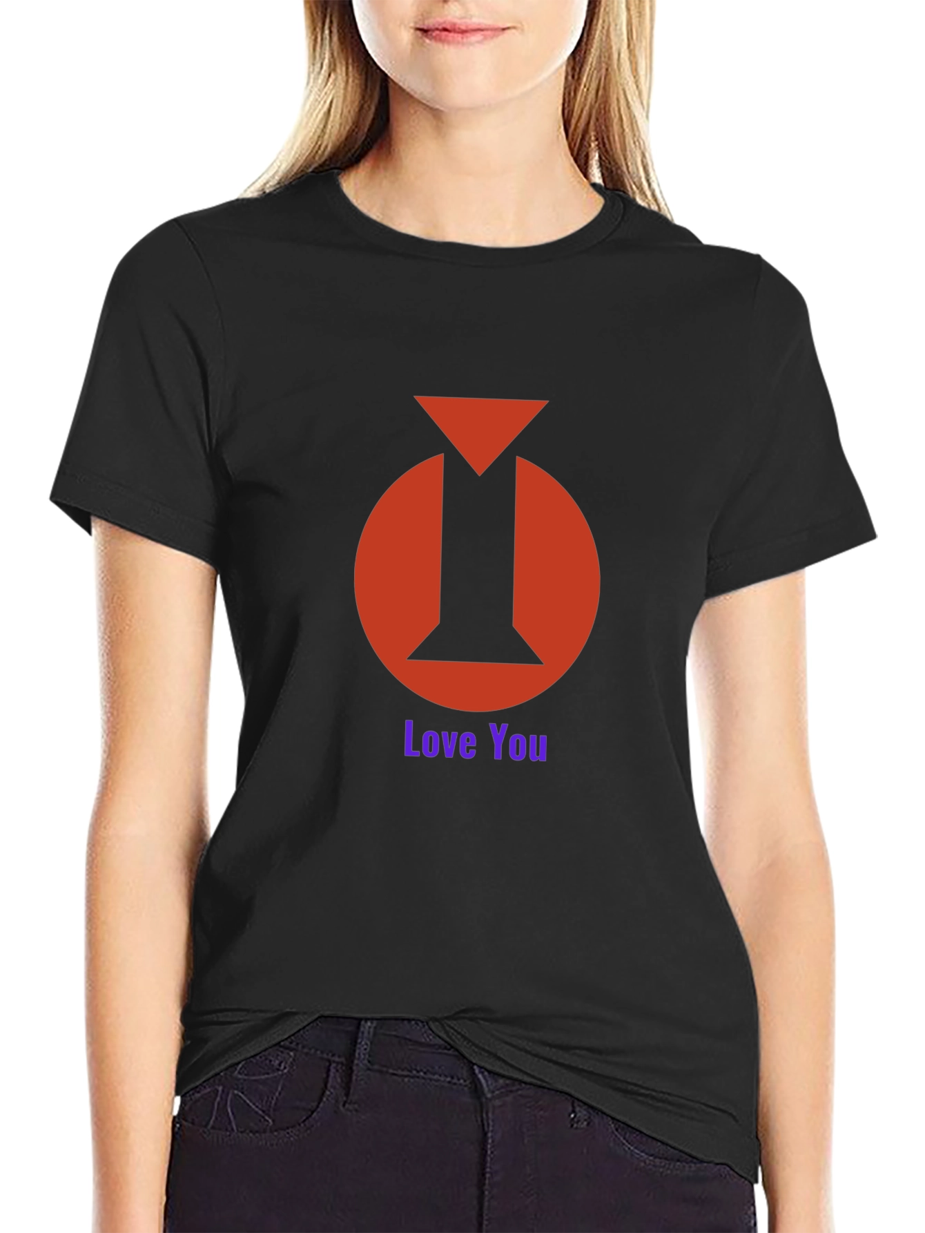 Black I Heart You Graphic Tee - Black Cotton Blend view 2