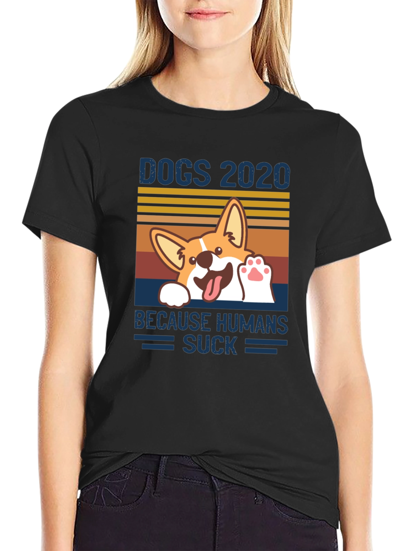 Black Dogs 2020 Graphic Tee - Because Humans Suck view 2