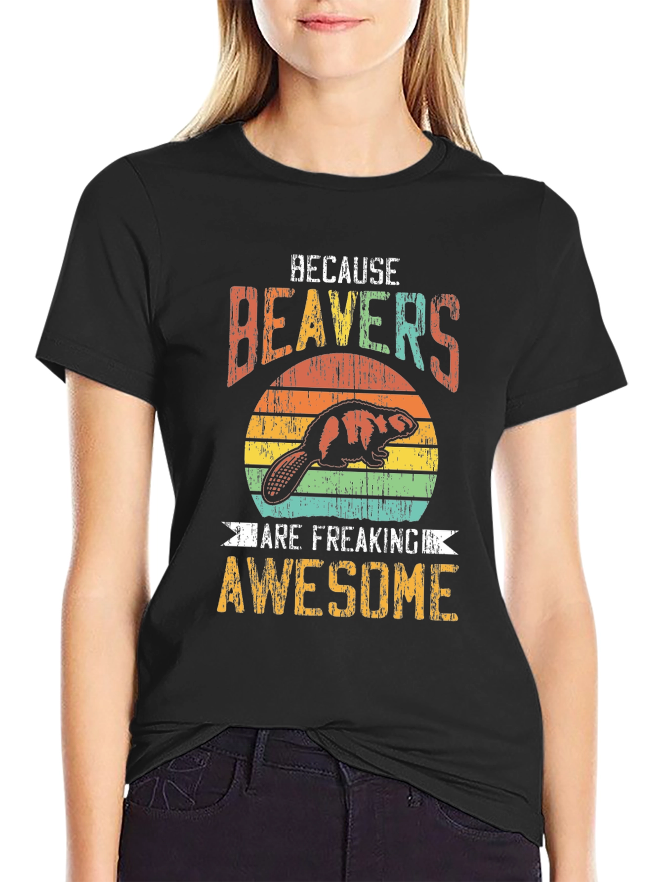 Black Beavers Are Awesome Graphic Tee view 2