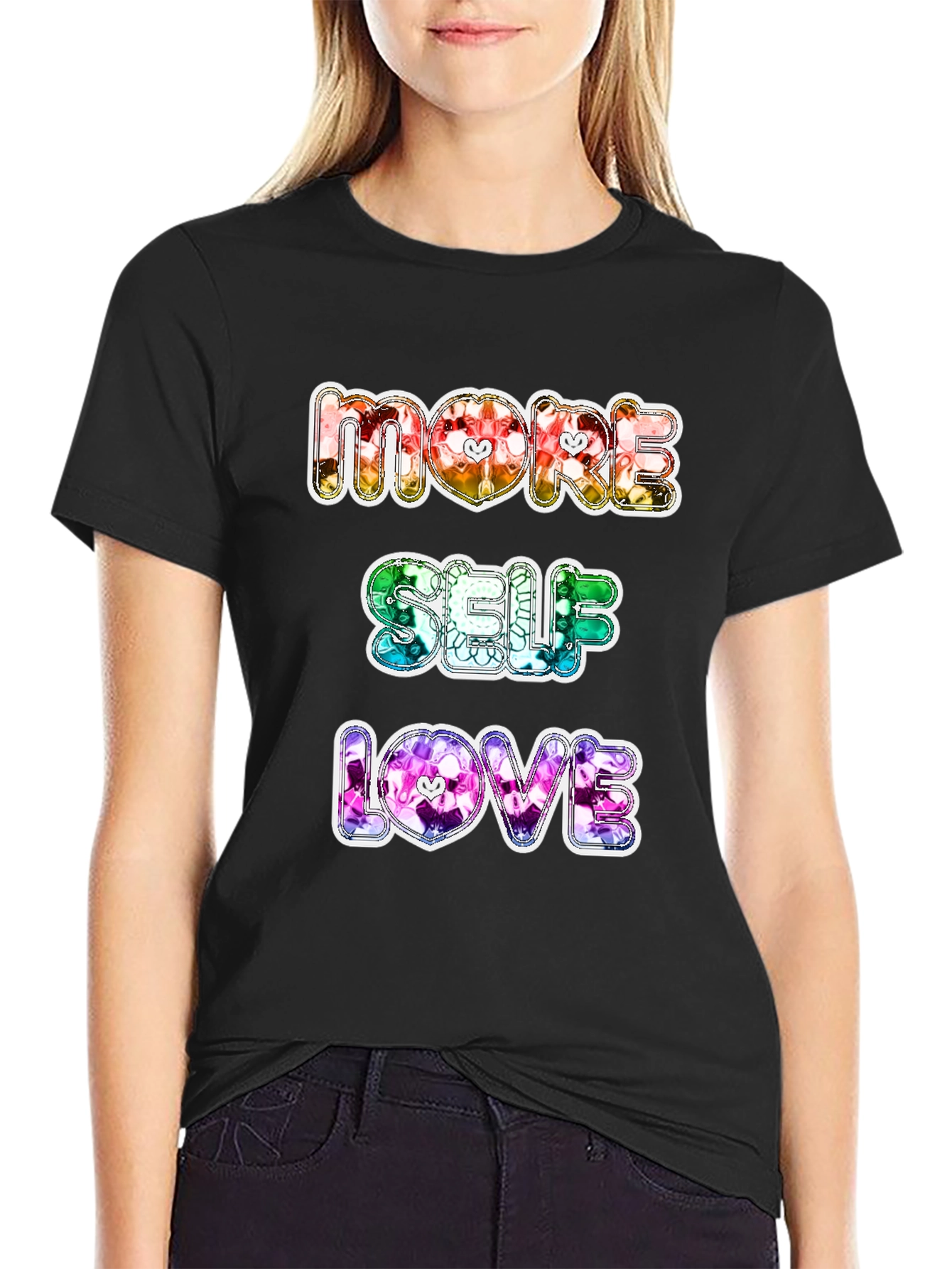 Black More Self Love Graphic T-Shirt view 2