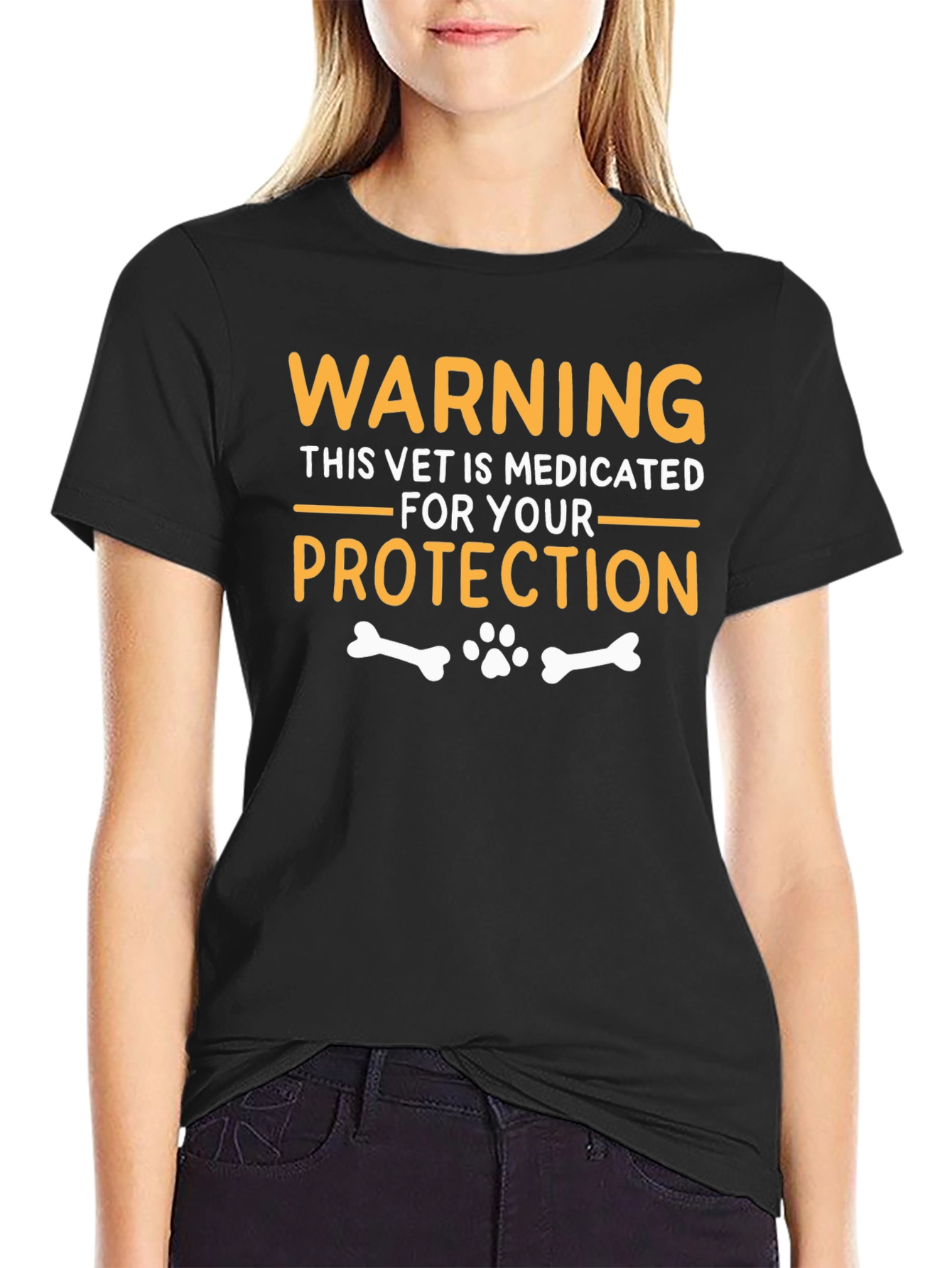 Black Warning Medicated Vet T-Shirt view 2