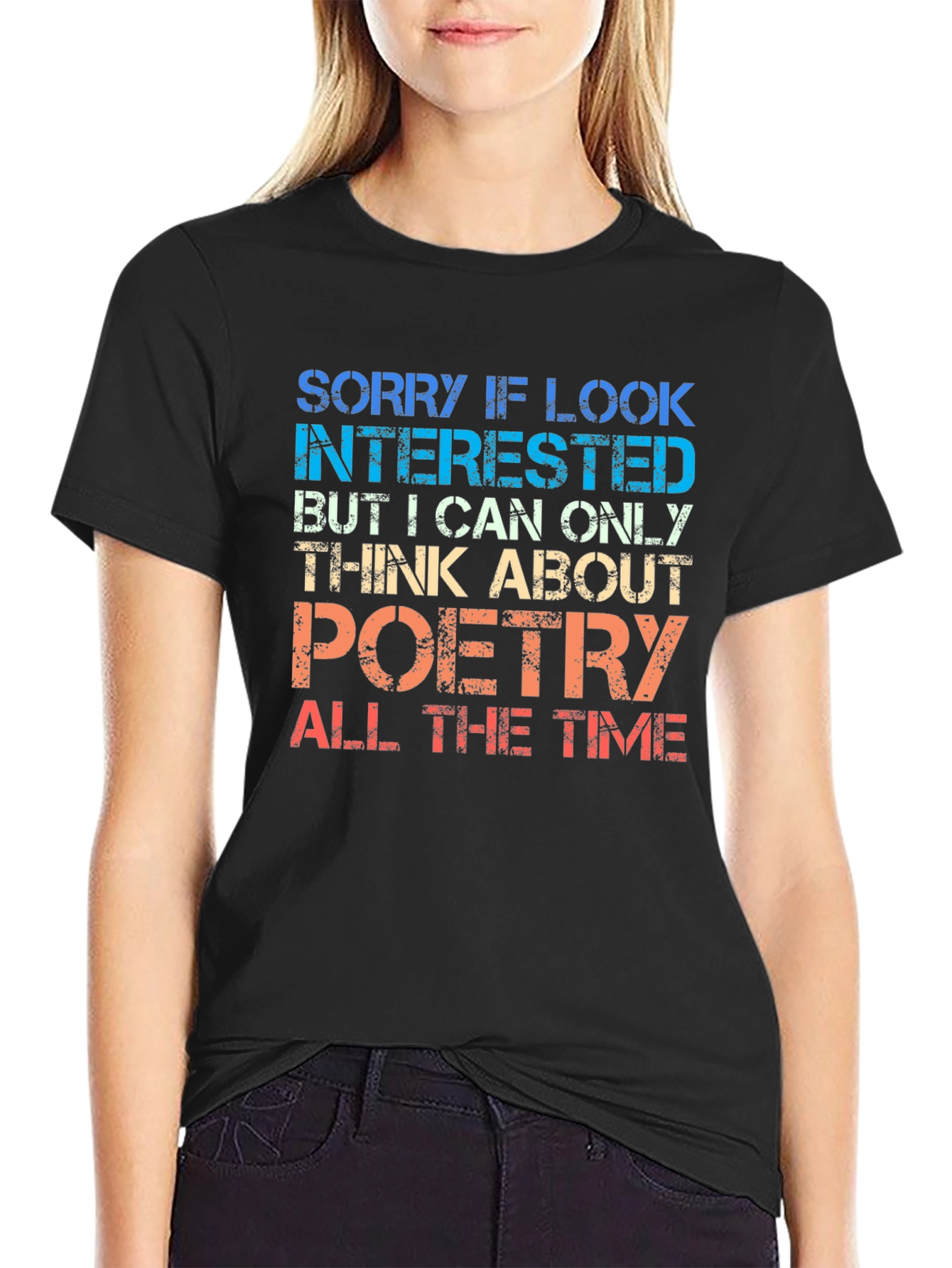 Black Poetry Lover T-Shirt - Funny Graphic Tee view 2