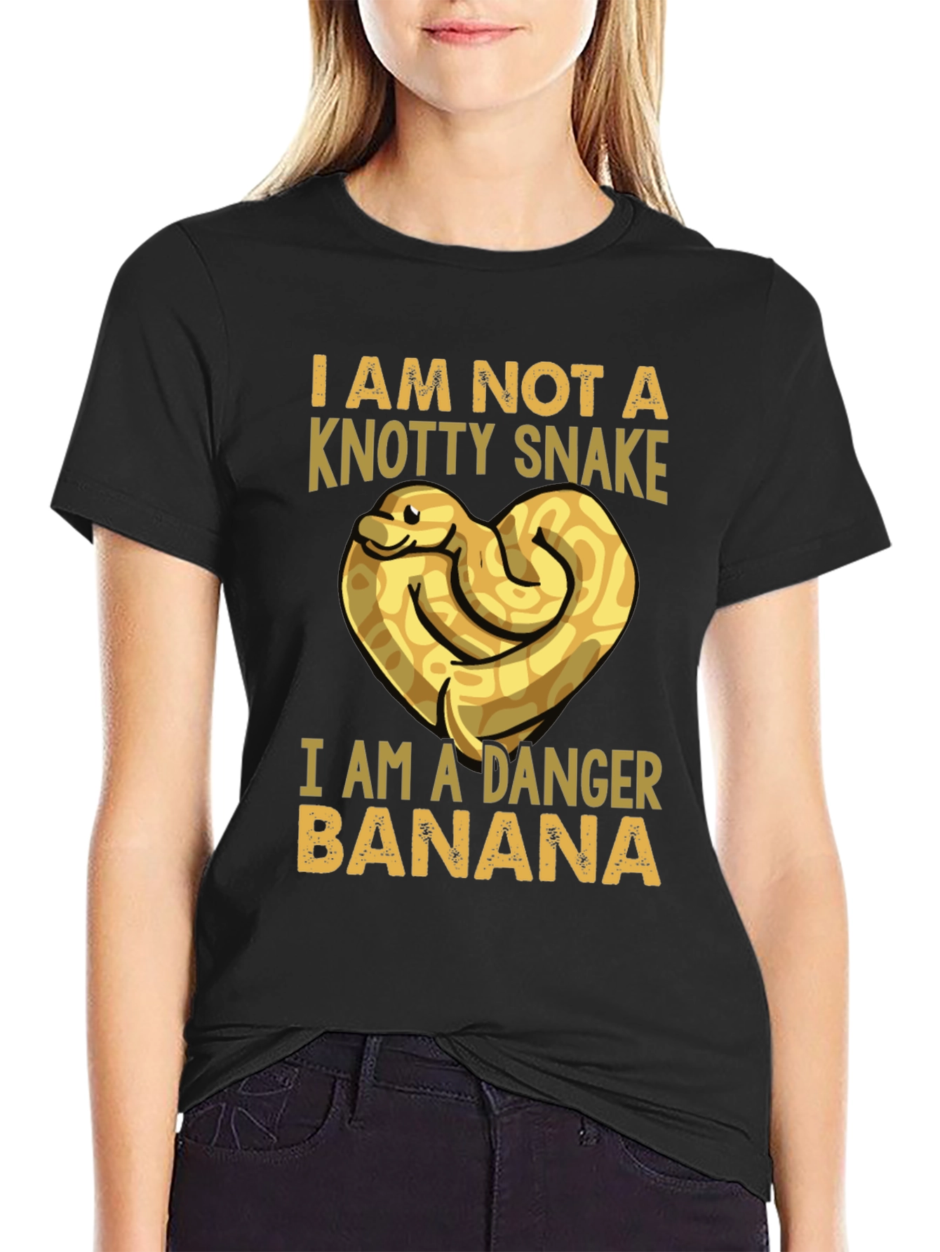 Black Danger Banana Snake T-Shirt - Funny Pet Lover Tee view 2