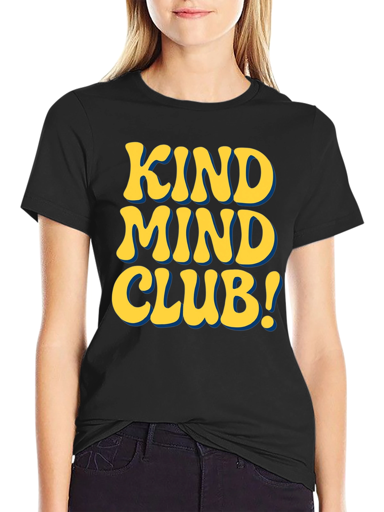 Black Kind Mind Club Graphic T-Shirt - Positive Vibes Tee view 2