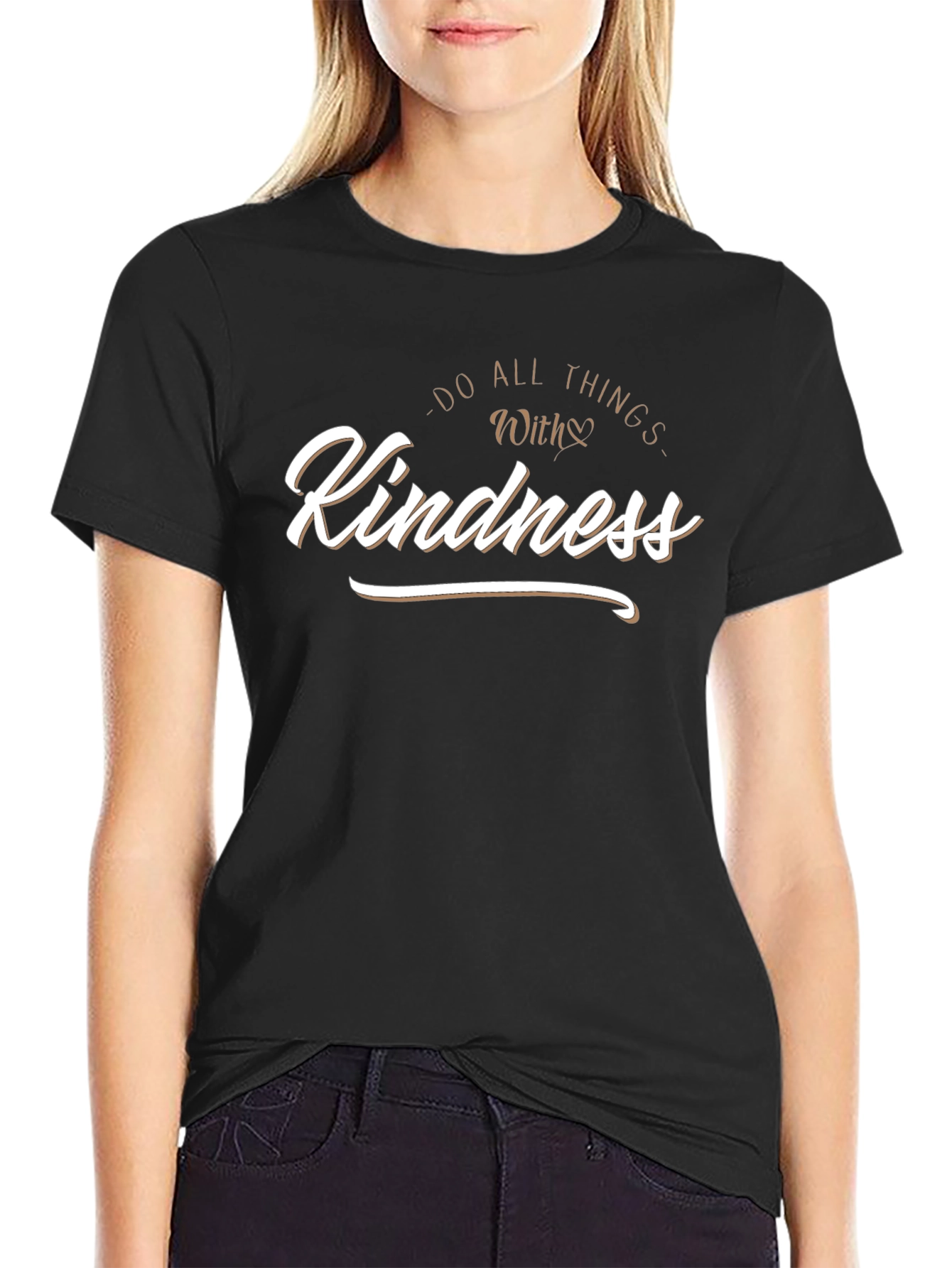 Black Kindness T-Shirt - Do All Things With Kindness Black Tee view 2