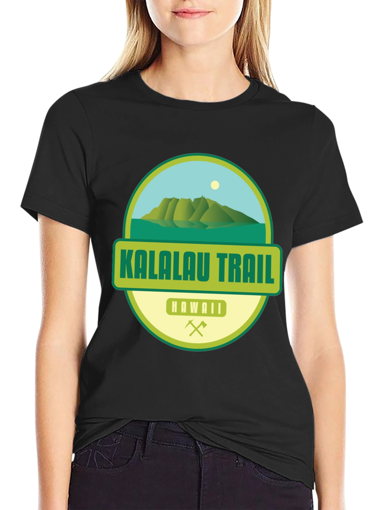 Black Kalalau Trail Hawaii Graphic T-Shirt view 2