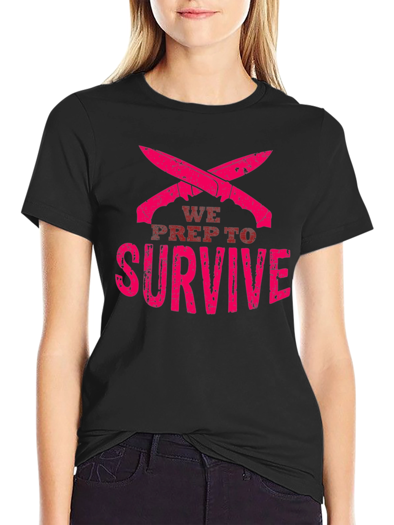 Black We Prep to Survive Graphic Tee view 2