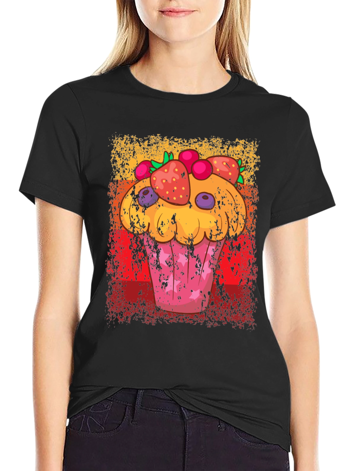 Black Cupcake Graphic T-Shirt - Sweet Treat Fashion view 2