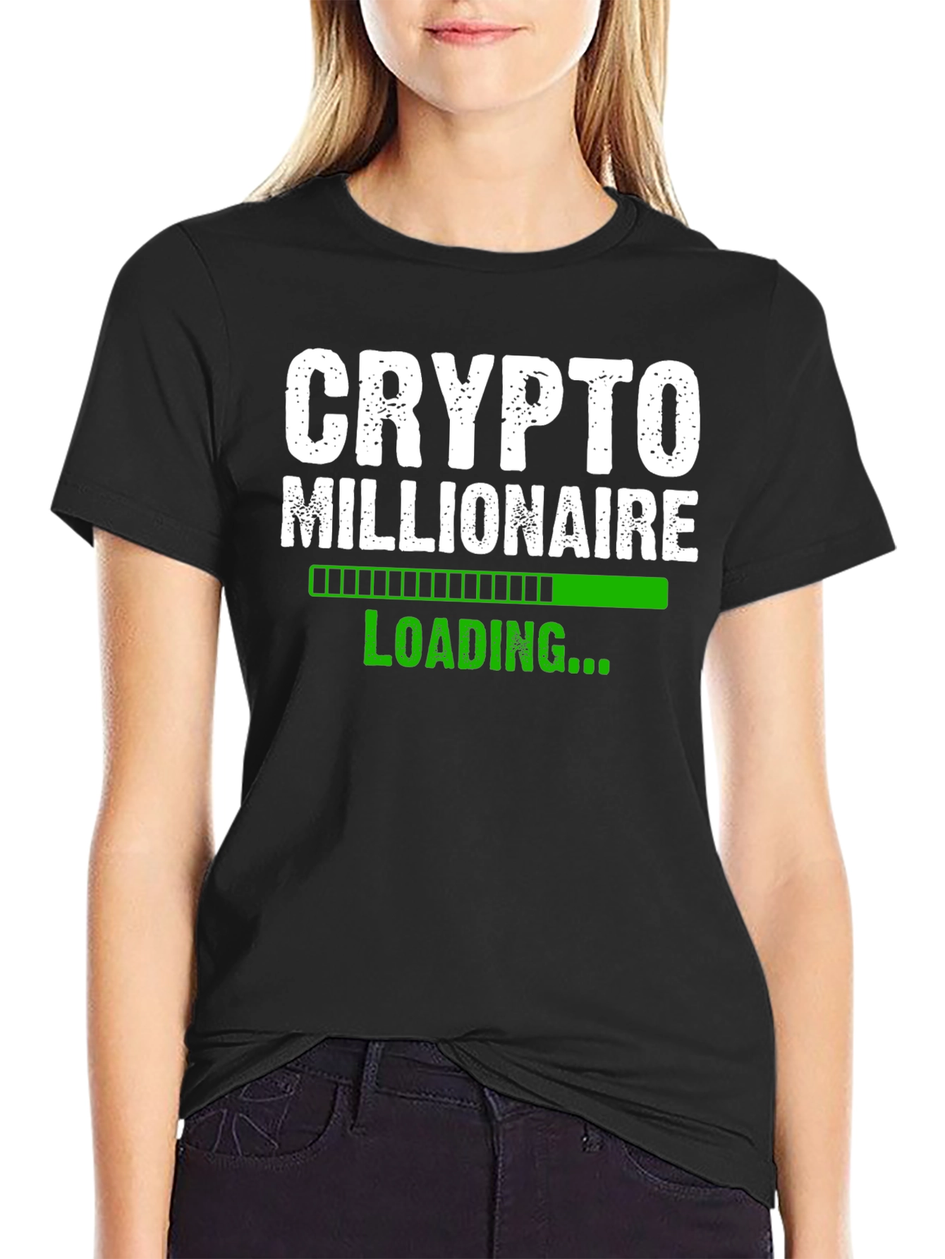 Black Crypto Millionaire Loading T-Shirt - Black view 2